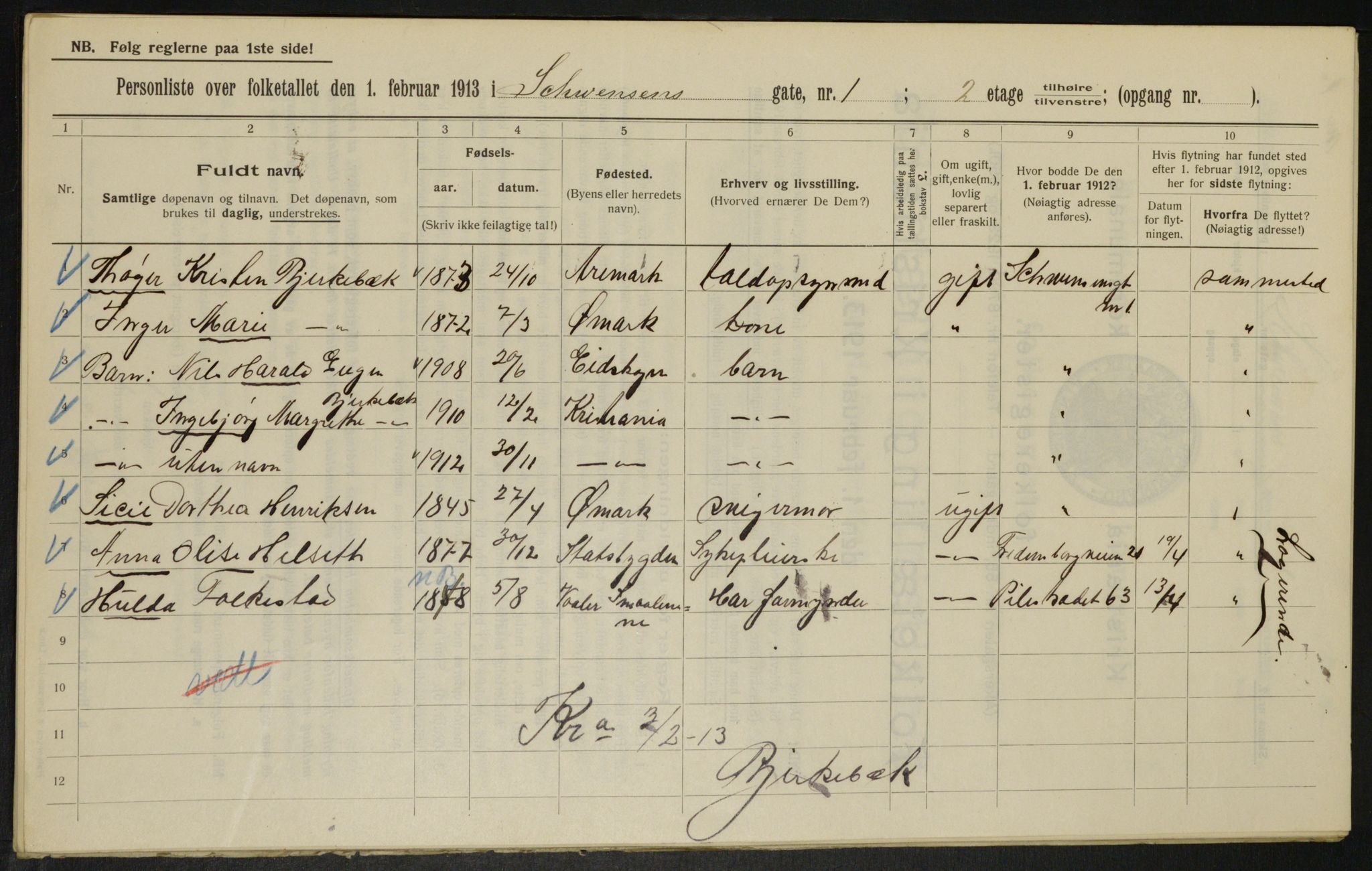 OBA, Municipal Census 1913 for Kristiania, 1913, p. 92658