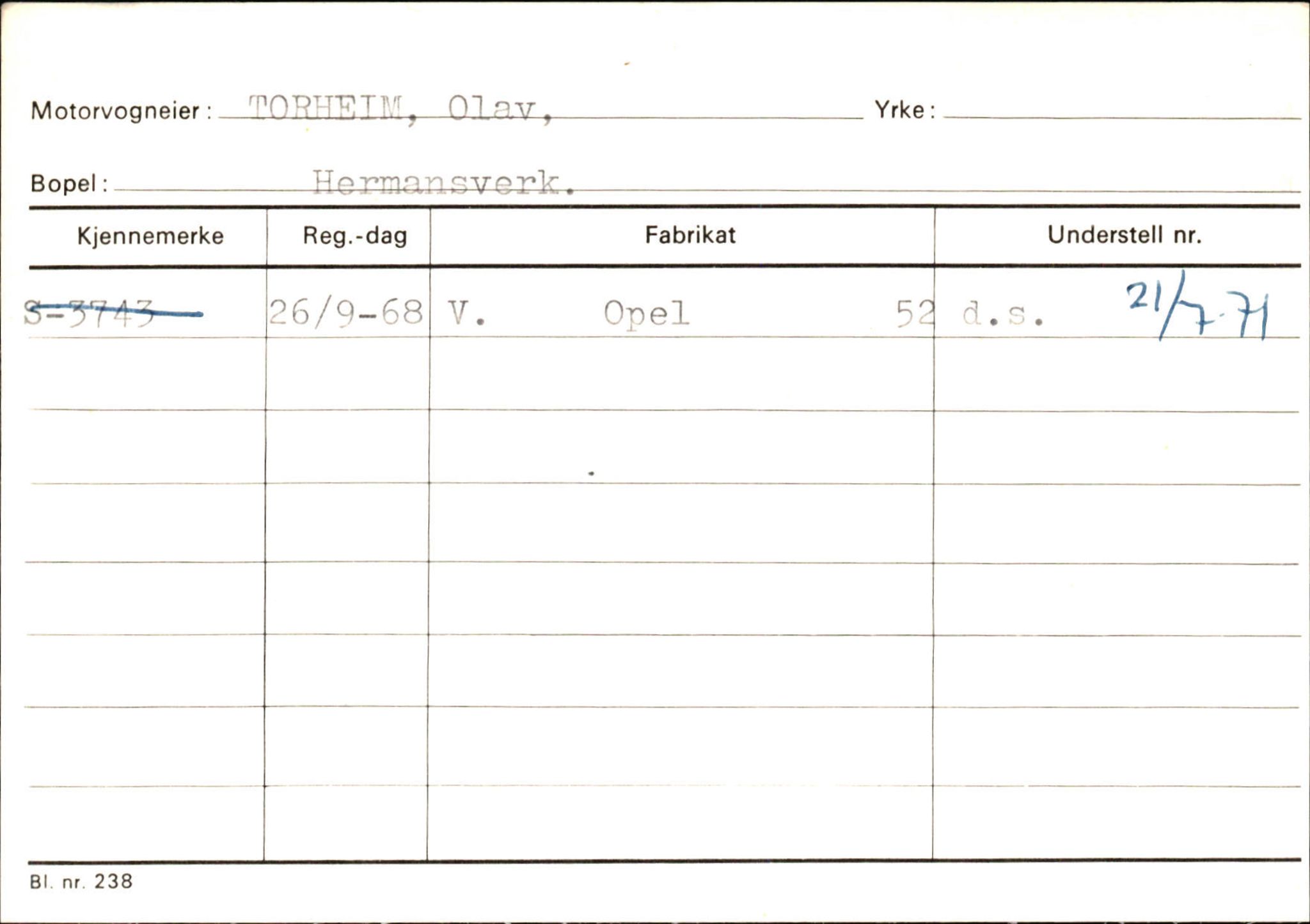 Statens vegvesen, Sogn og Fjordane vegkontor, AV/SAB-A-5301/4/F/L0126: Eigarregister Fjaler M-Å. Leikanger A-Å, 1945-1975, p. 2341