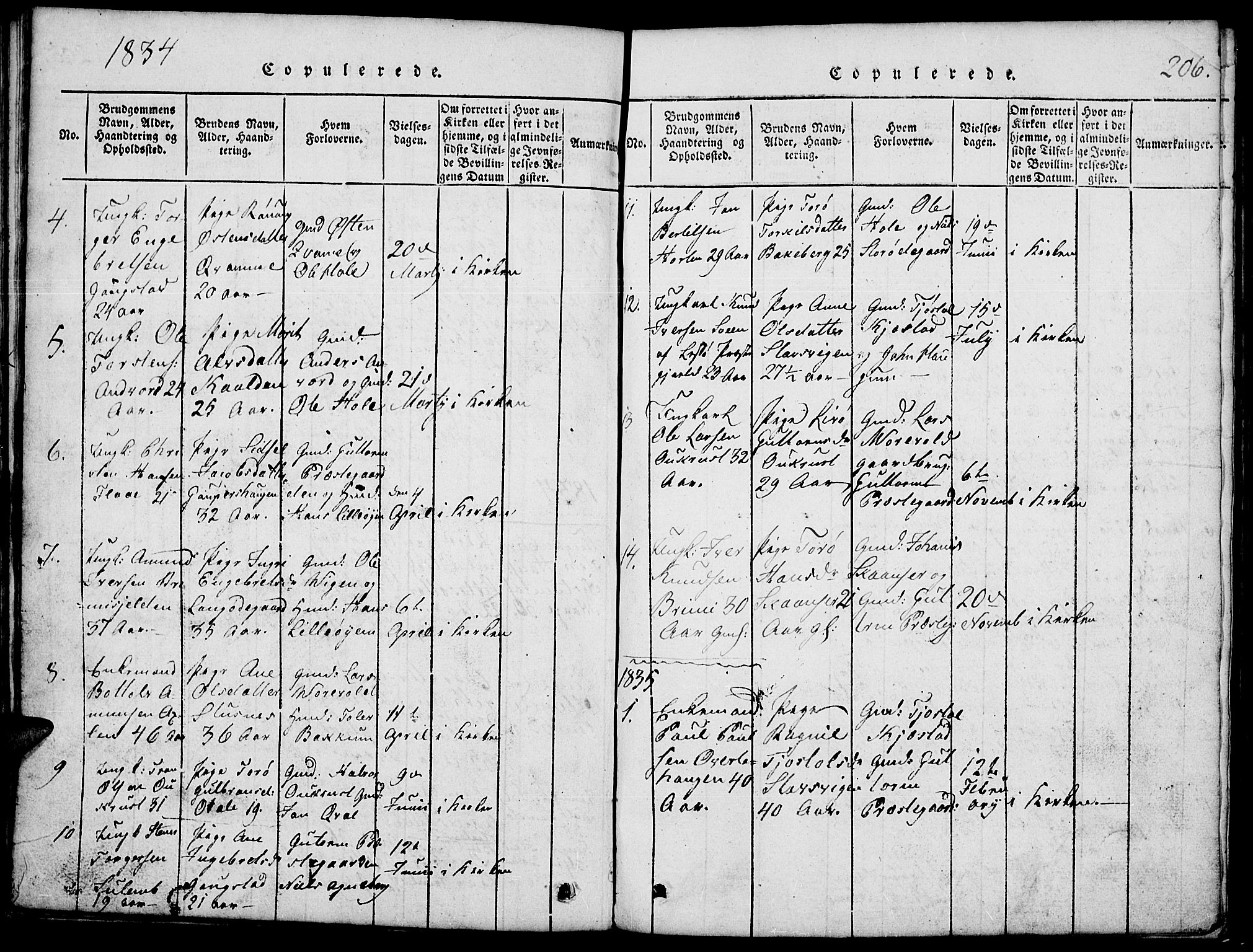 Lom prestekontor, SAH/PREST-070/L/L0001: Parish register (copy) no. 1, 1815-1836, p. 206