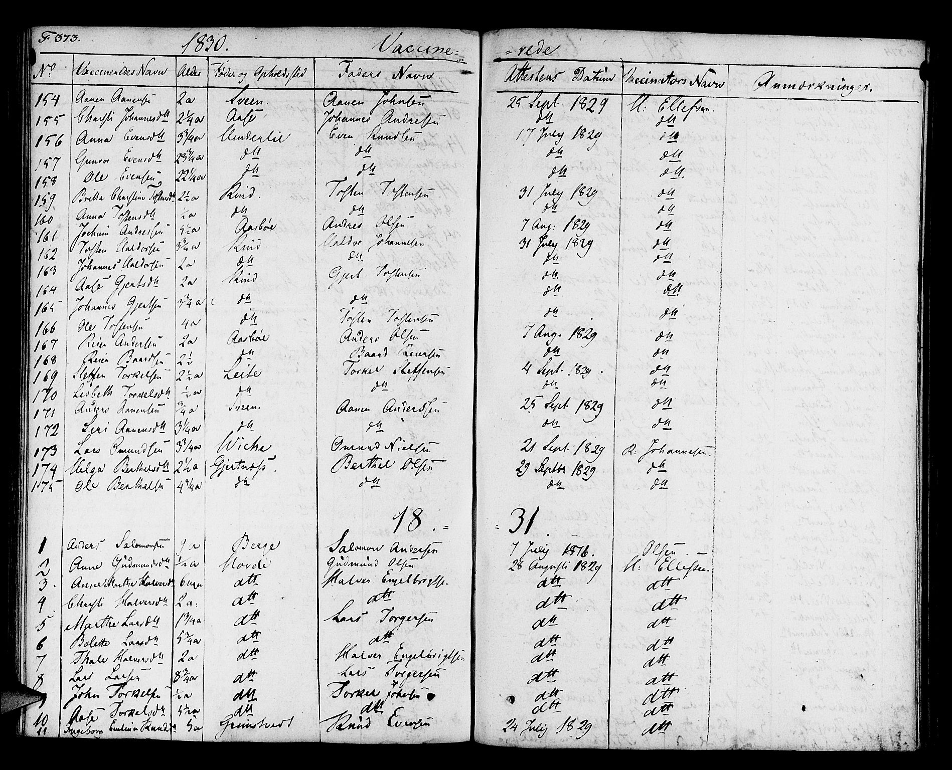 Finnås sokneprestembete, SAB/A-99925/H/Ha/Haa/Haaa/L0005: Parish register (official) no. A 5, 1823-1835, p. 373