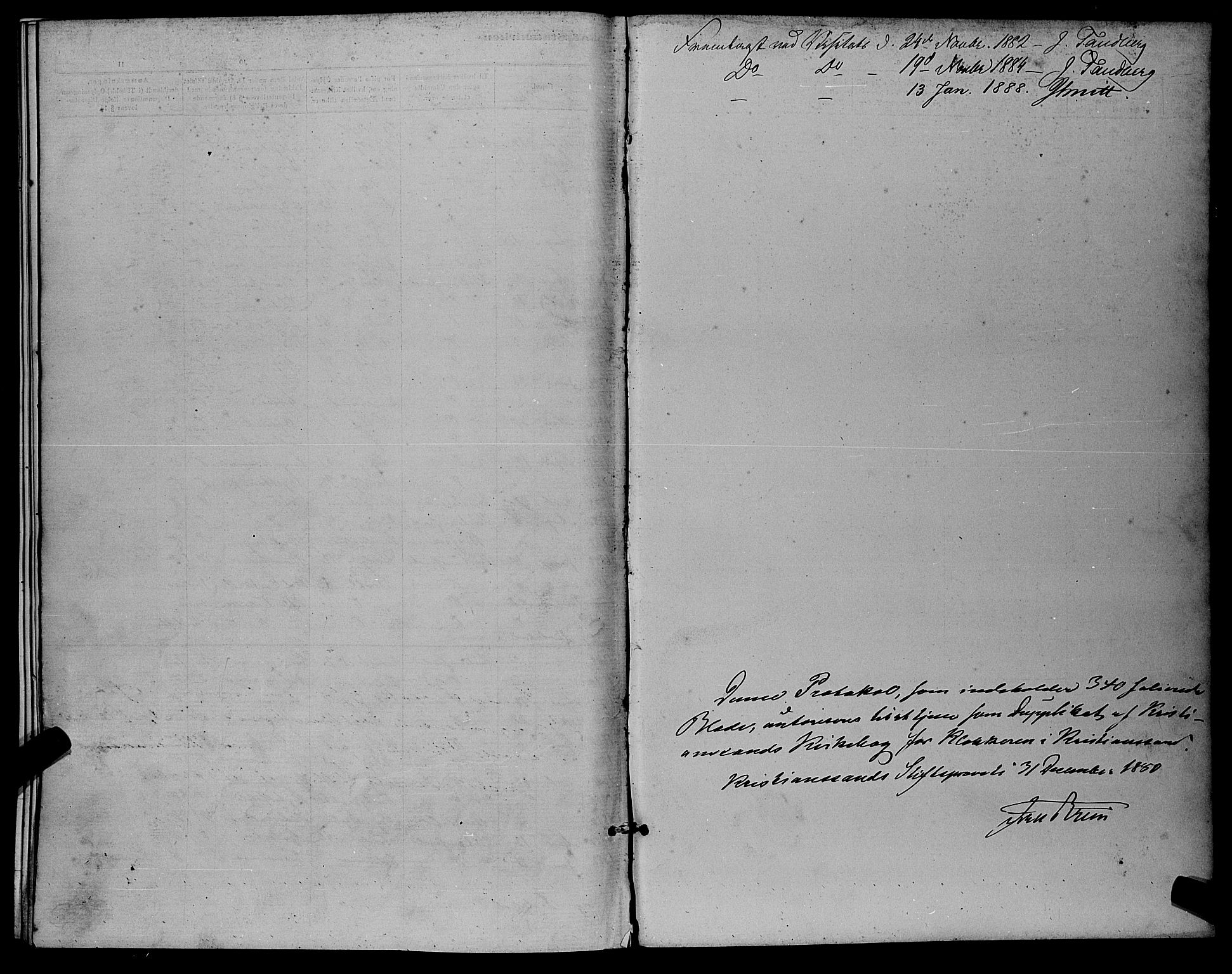 Kristiansand domprosti, SAK/1112-0006/F/Fb/L0016: Parish register (copy) no. B 16, 1881-1893, p. 341