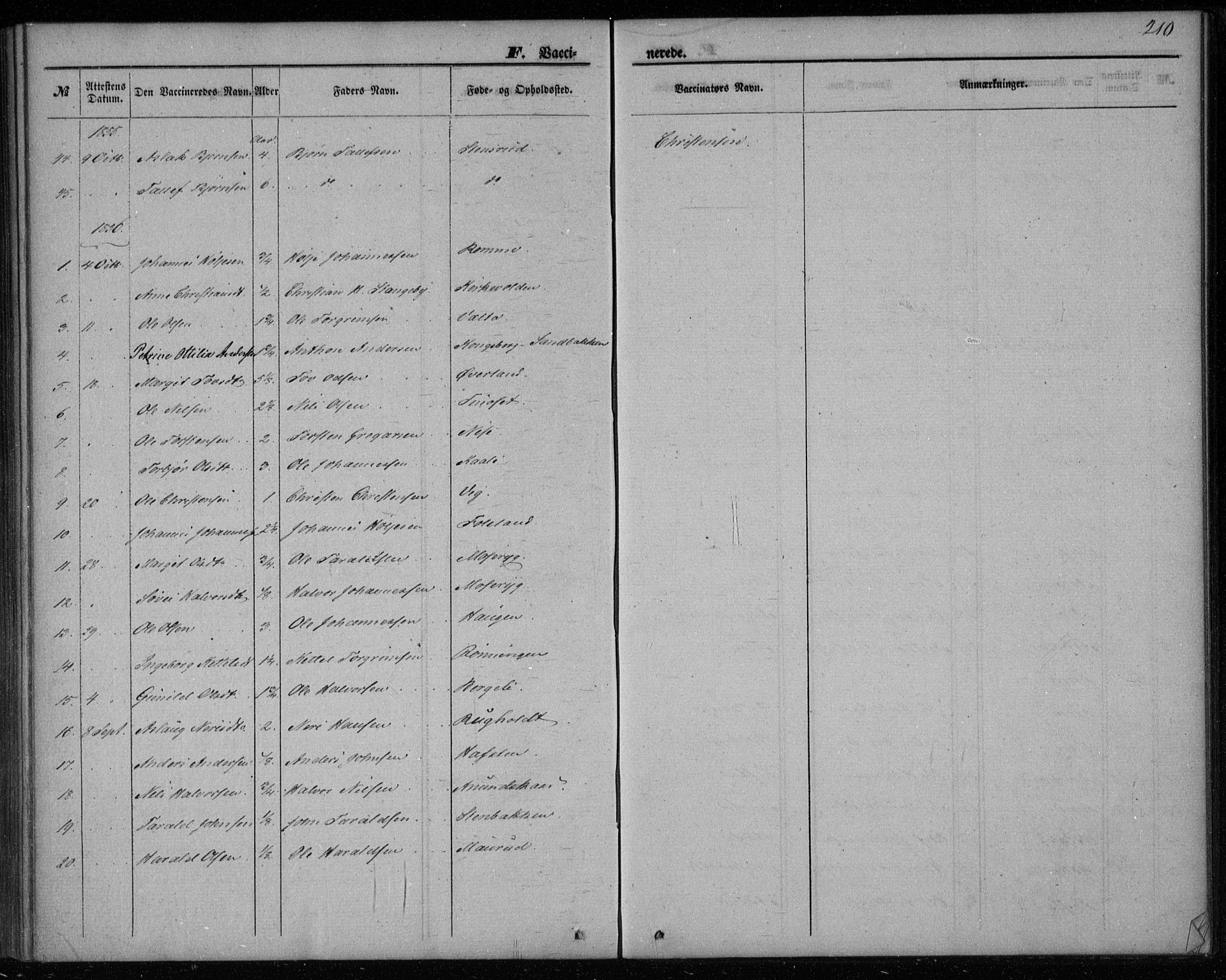 Gransherad kirkebøker, SAKO/A-267/F/Fa/L0002: Parish register (official) no. I 2, 1844-1859, p. 210