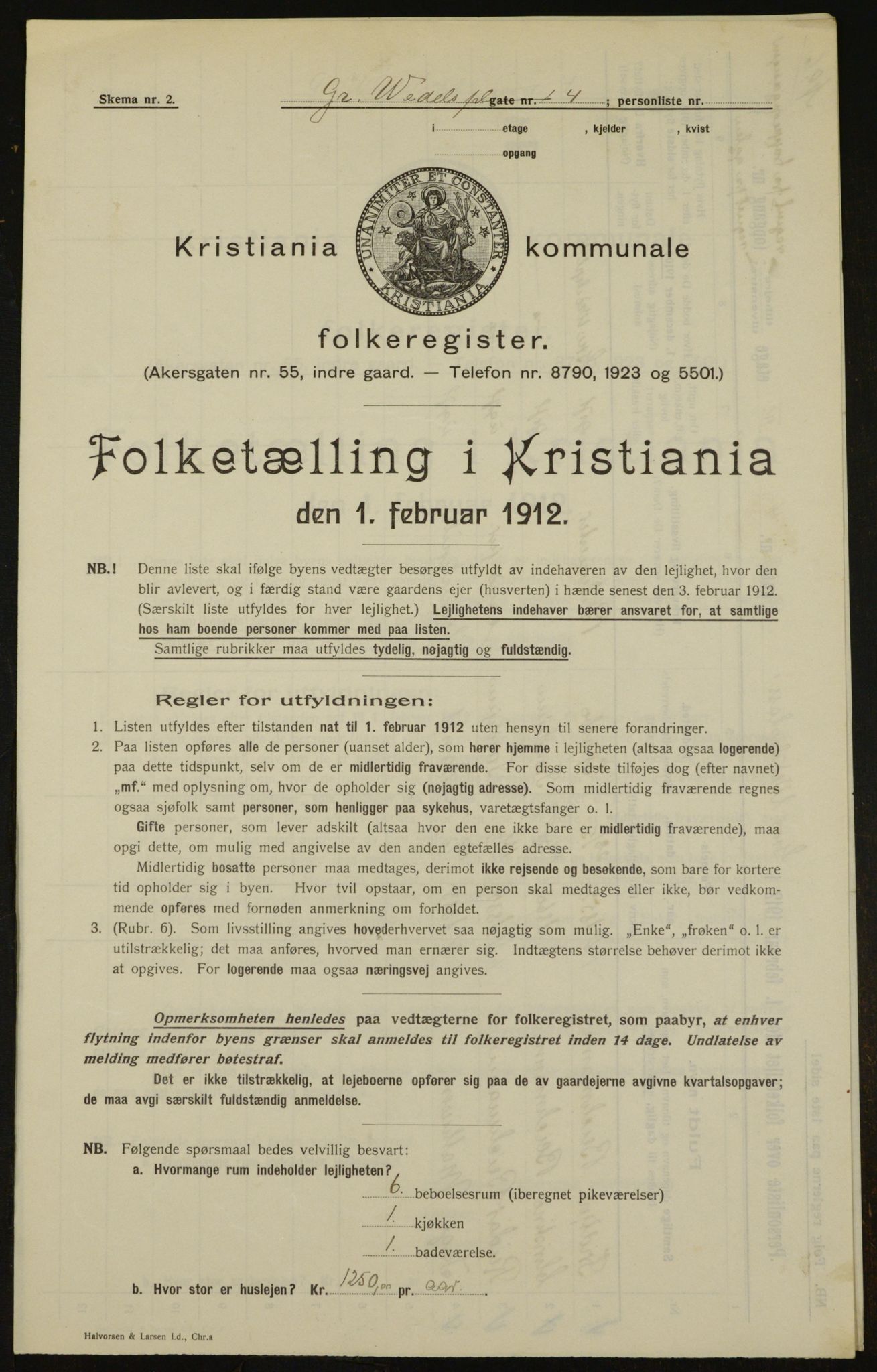 OBA, Municipal Census 1912 for Kristiania, 1912, p. 29716