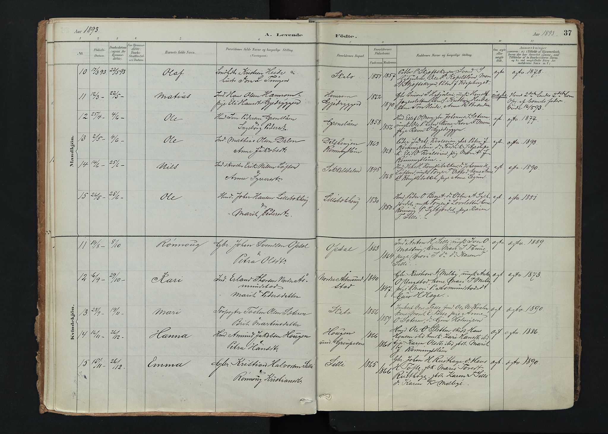 Nord-Fron prestekontor, AV/SAH-PREST-080/H/Ha/Haa/L0005: Parish register (official) no. 5, 1884-1914, p. 37