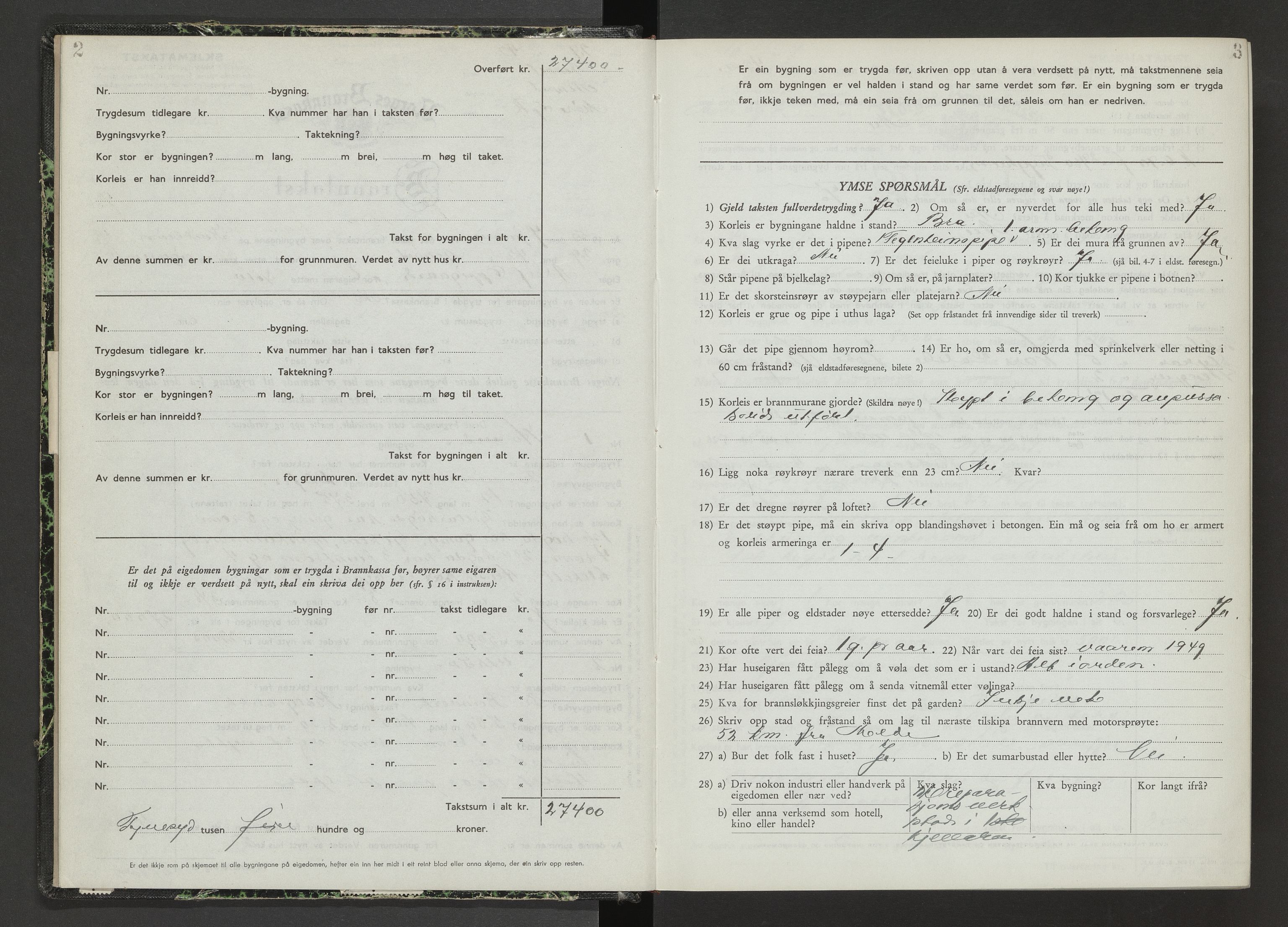 Norges Brannkasse Nesset, AV/SAT-A-5501/F/Fb/L0006: Branntakstprotokoll, 1950-1955