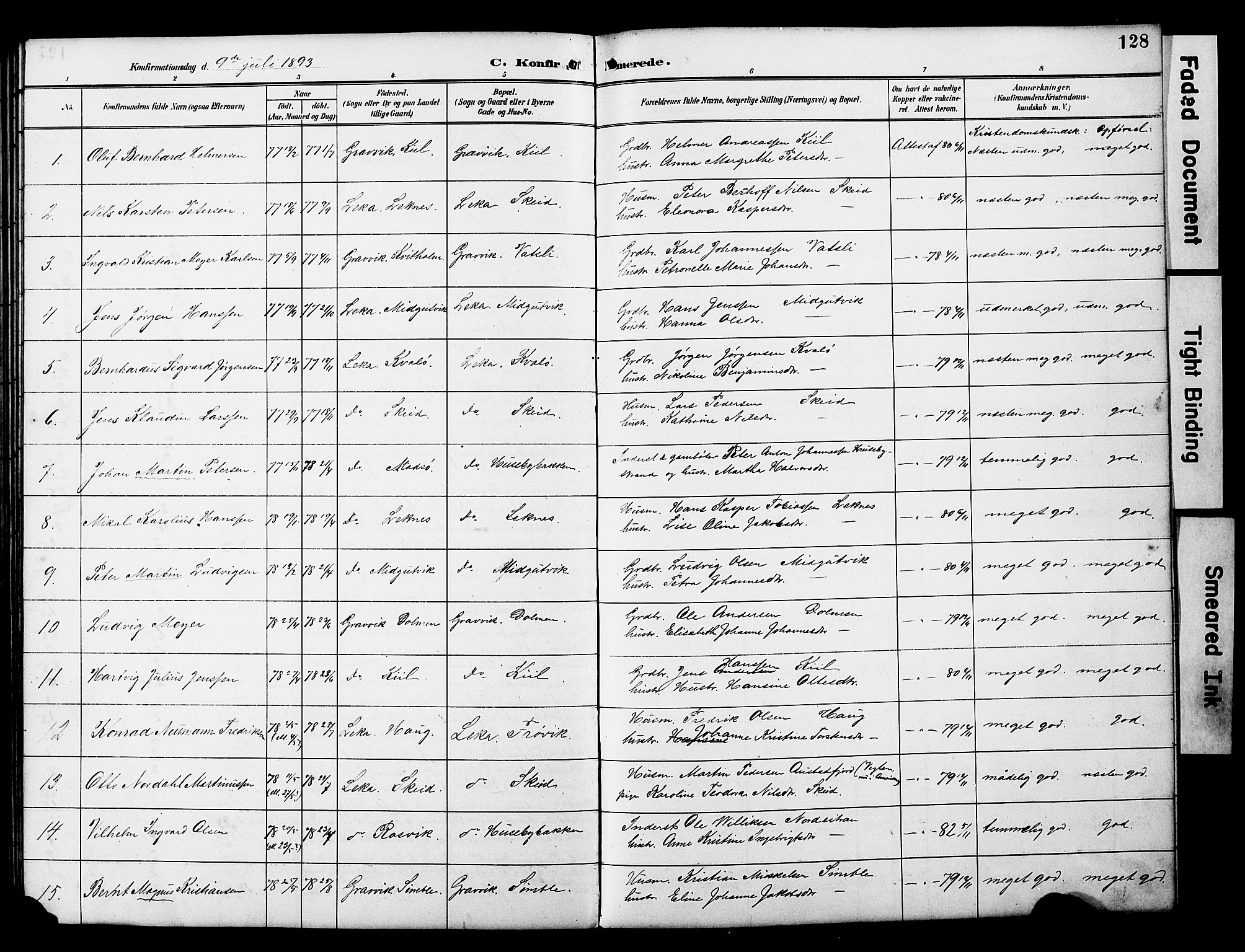 Ministerialprotokoller, klokkerbøker og fødselsregistre - Nord-Trøndelag, SAT/A-1458/788/L0701: Parish register (copy) no. 788C01, 1888-1913, p. 128