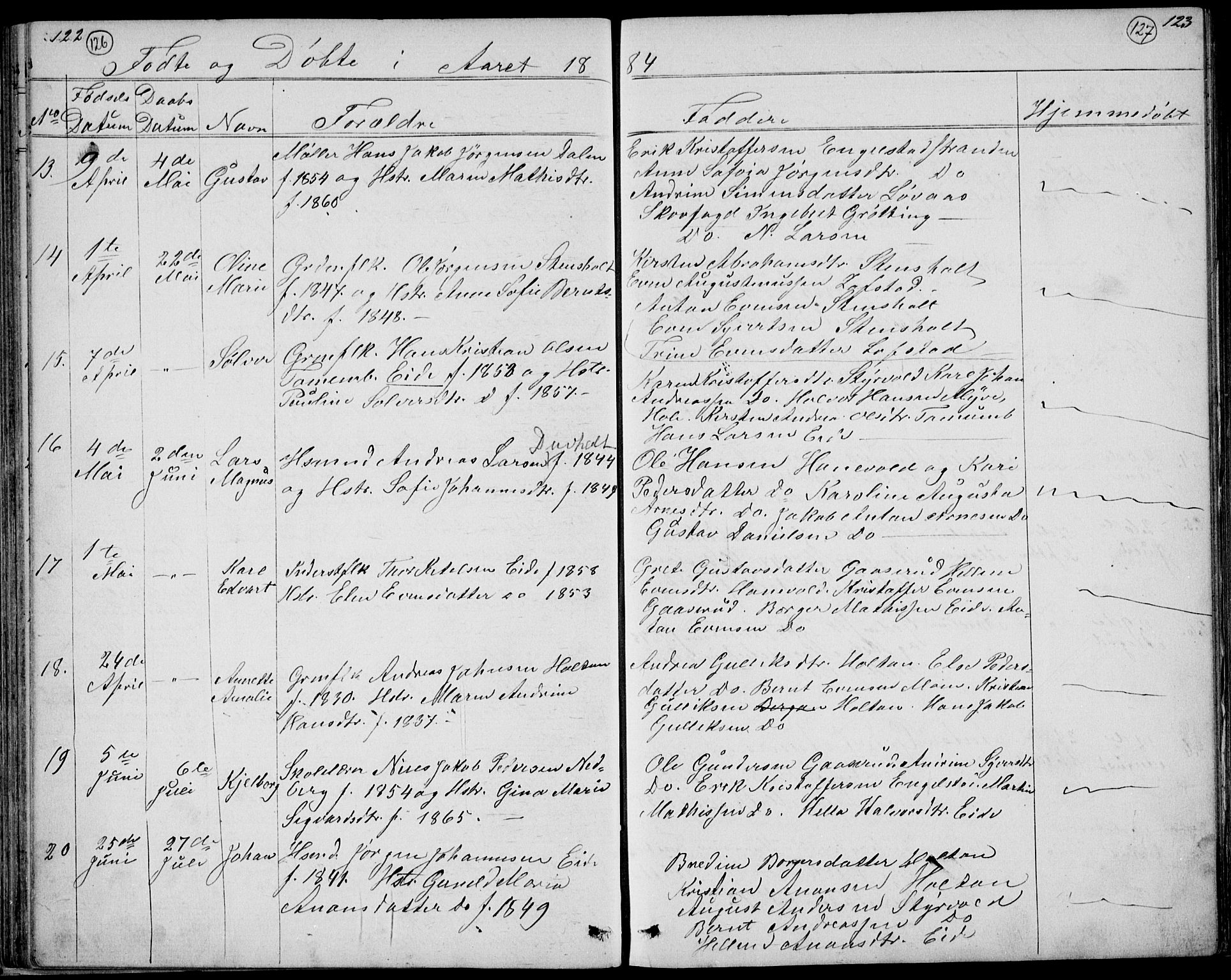 Lardal kirkebøker, AV/SAKO-A-350/G/Gc/L0001: Parish register (copy) no. III 1, 1859-1893, p. 122-123