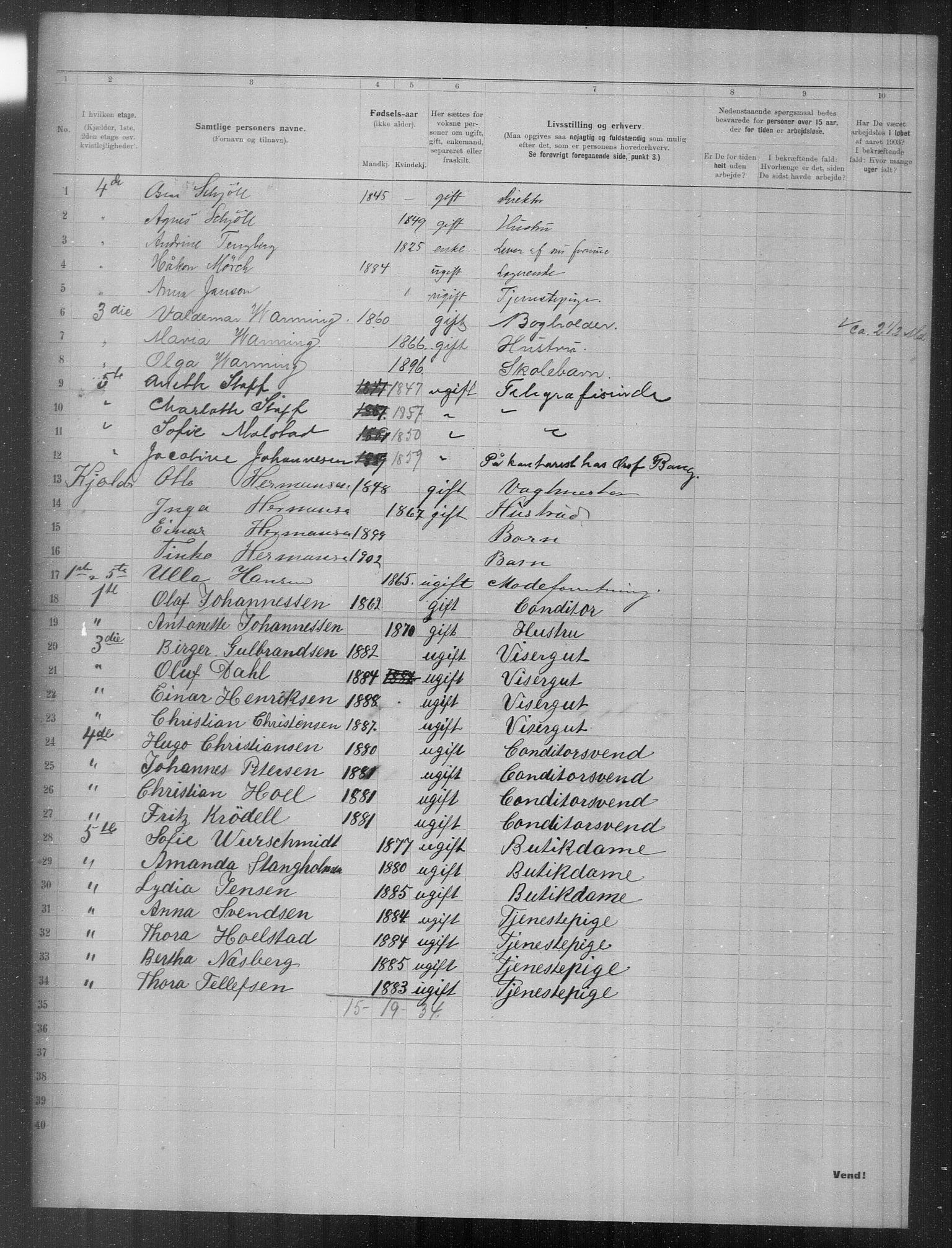 OBA, Municipal Census 1903 for Kristiania, 1903, p. 16009