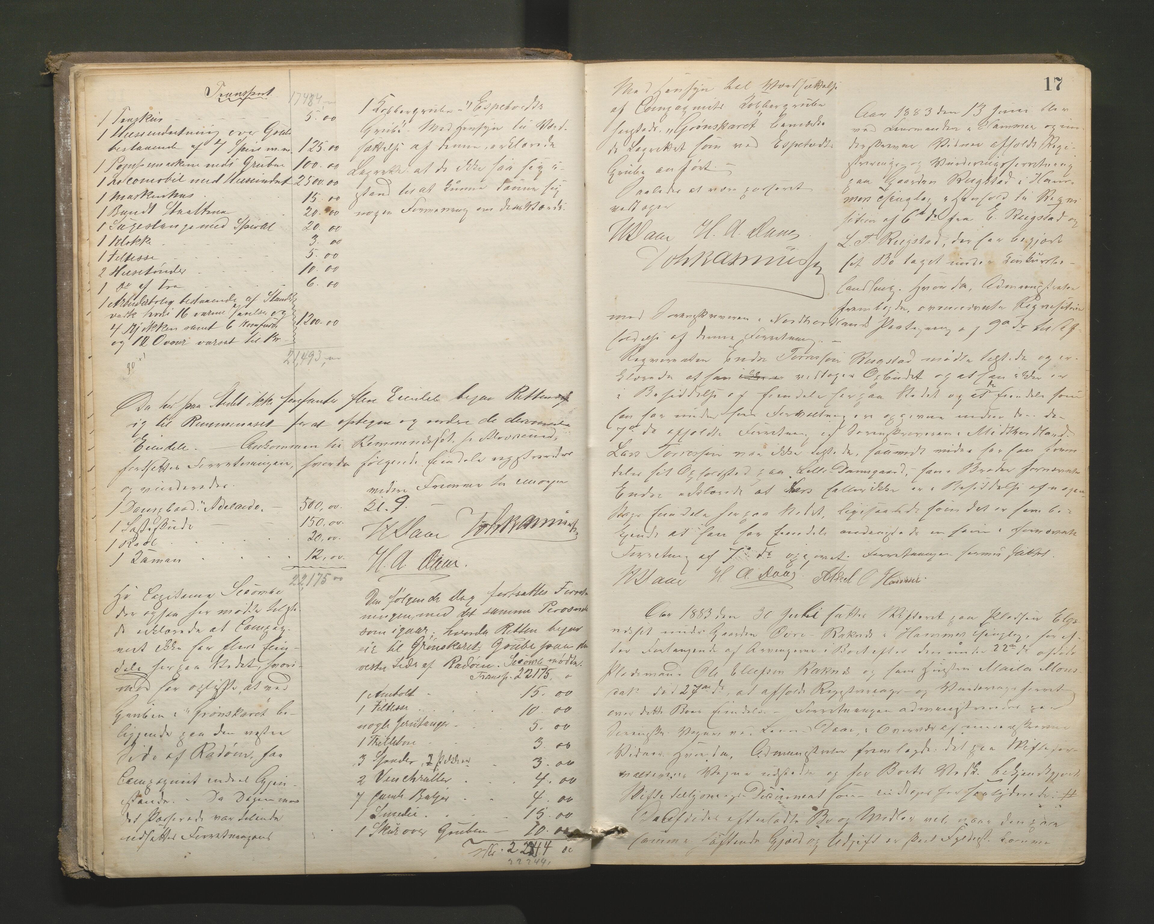 Lensmannen i Hamre, AV/SAB-A-32601/0006/L0001: Registreringsprotokoll, 1881-1896, p. 16b-17a