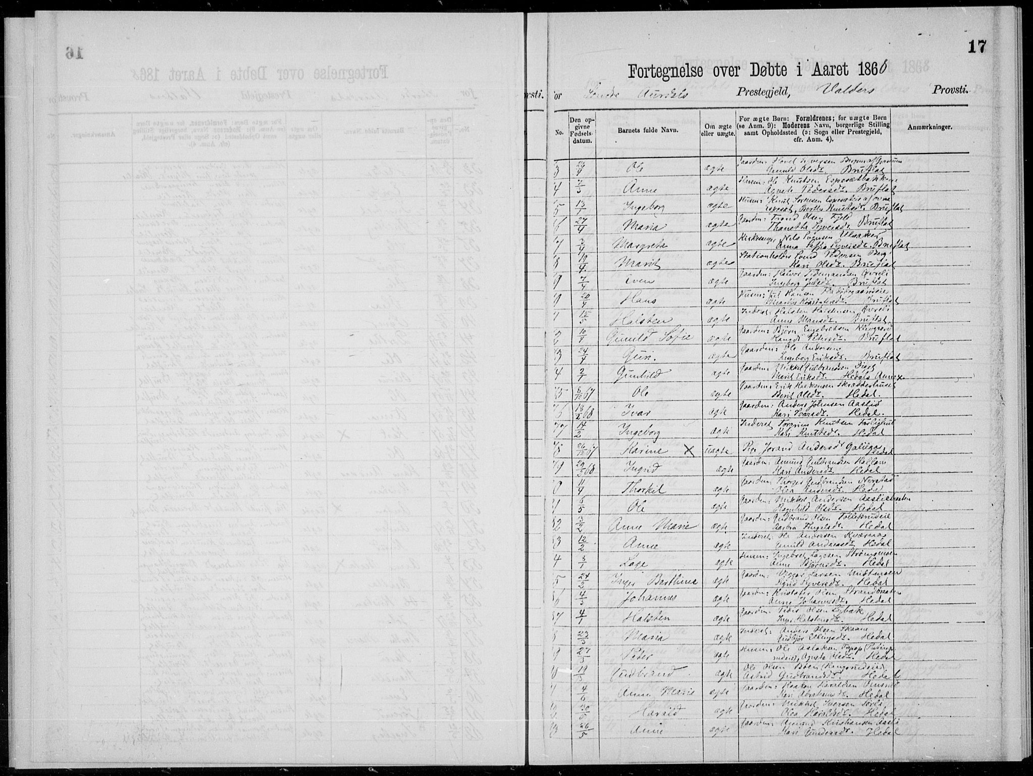 Sør-Aurdal prestekontor, AV/SAH-PREST-128/H/Ha/Haa/L0000: Parish register (official), 1866-1872, p. 17