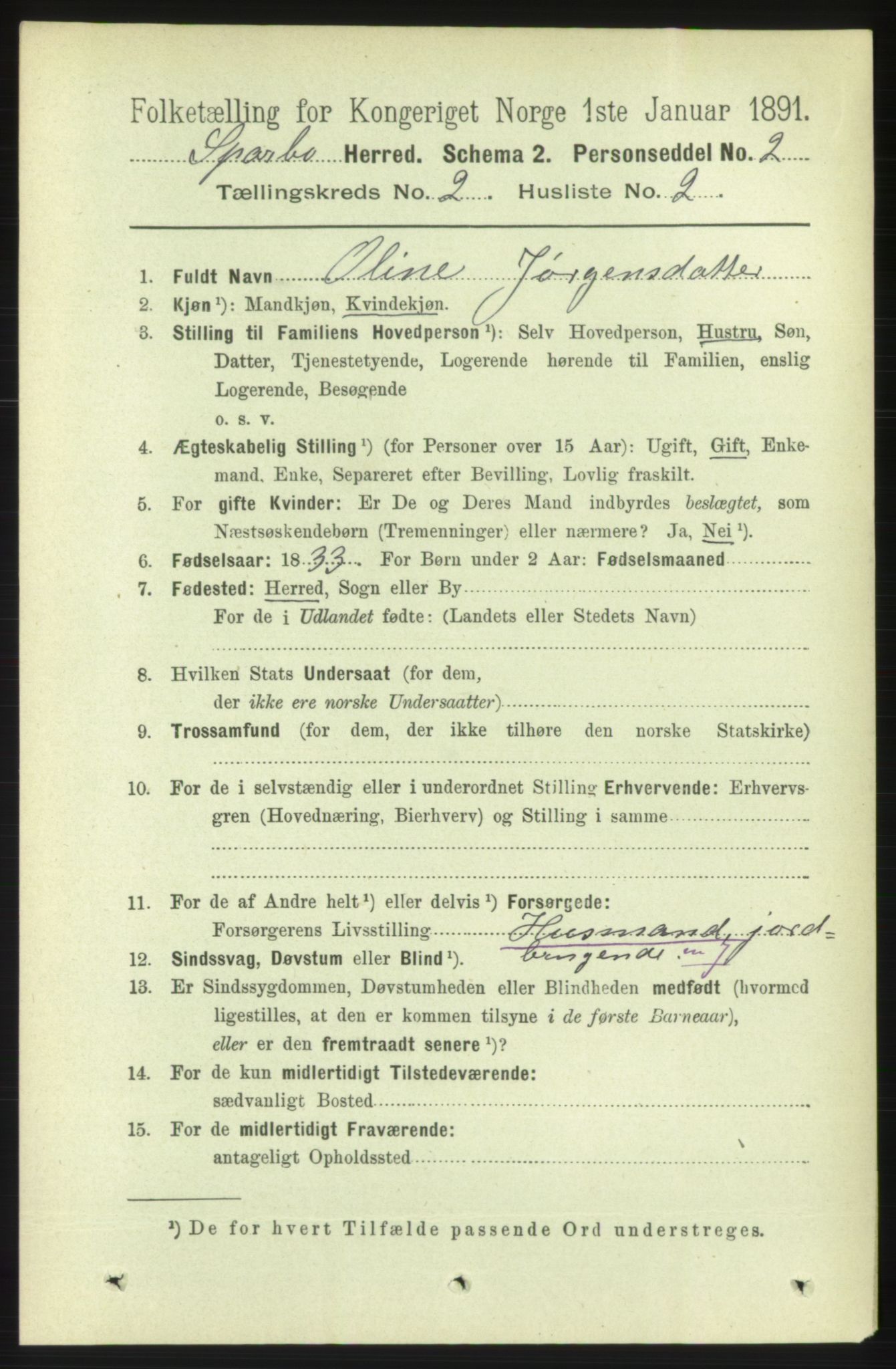 RA, 1891 census for 1731 Sparbu, 1891, p. 679