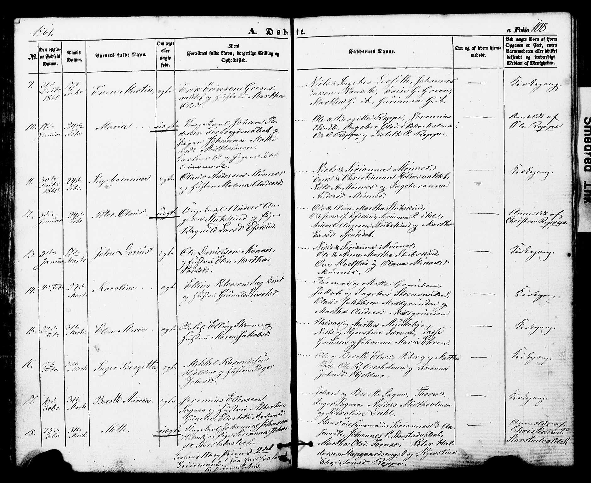 Ministerialprotokoller, klokkerbøker og fødselsregistre - Nord-Trøndelag, SAT/A-1458/724/L0268: Parish register (copy) no. 724C04, 1846-1878, p. 108