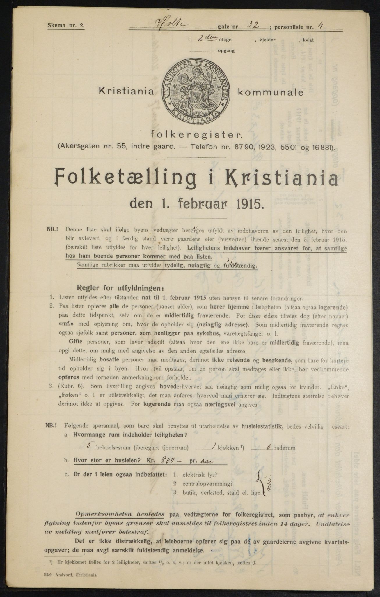 OBA, Municipal Census 1915 for Kristiania, 1915, p. 40953