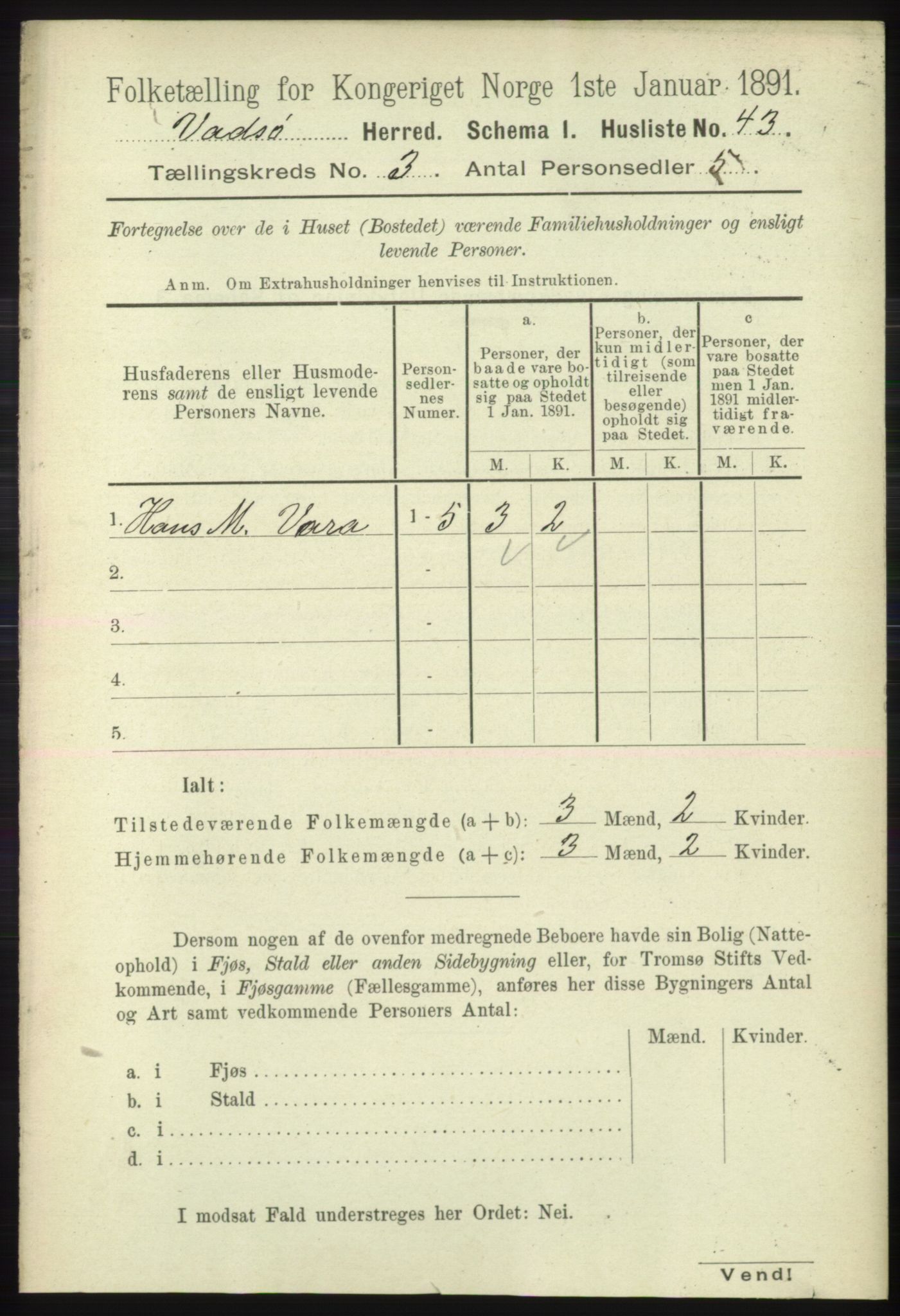 RA, 1891 census for 2029 Vadsø, 1891, p. 812