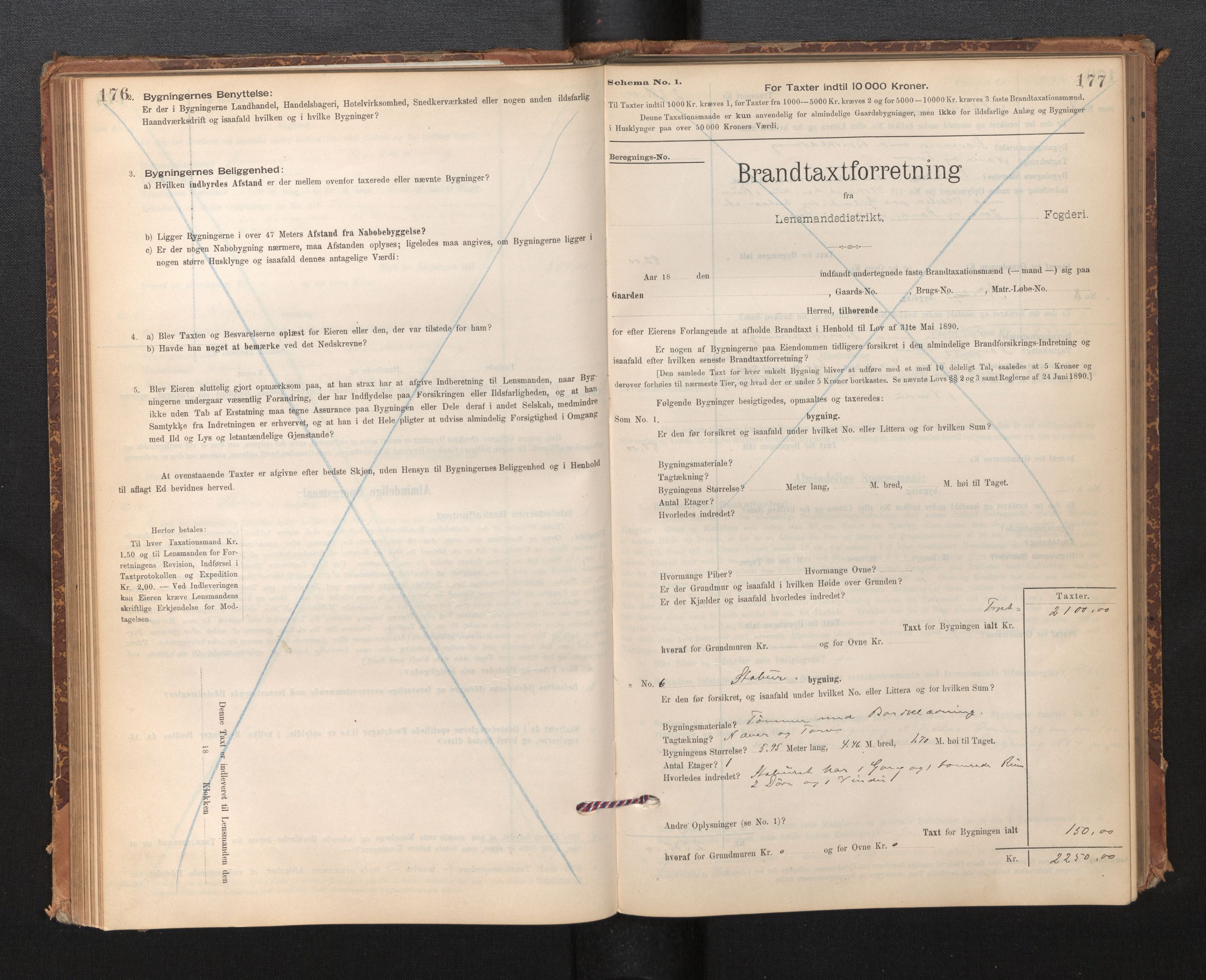 Lensmannen i Førde, AV/SAB-A-27401/0012/L0008: Branntakstprotokoll, skjematakst, 1895-1922, p. 176-177