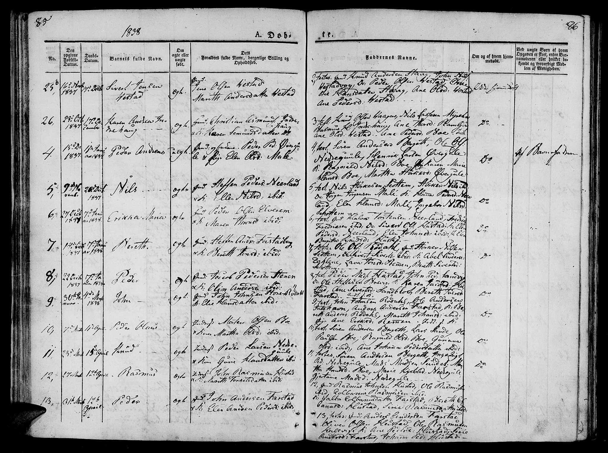 Ministerialprotokoller, klokkerbøker og fødselsregistre - Møre og Romsdal, AV/SAT-A-1454/566/L0765: Parish register (official) no. 566A04, 1829-1841, p. 85-86