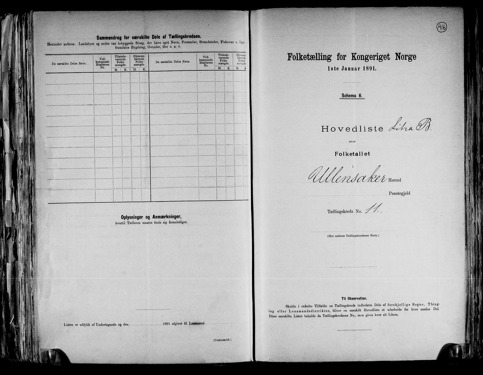 RA, 1891 census for 0235 Ullensaker, 1891, p. 27