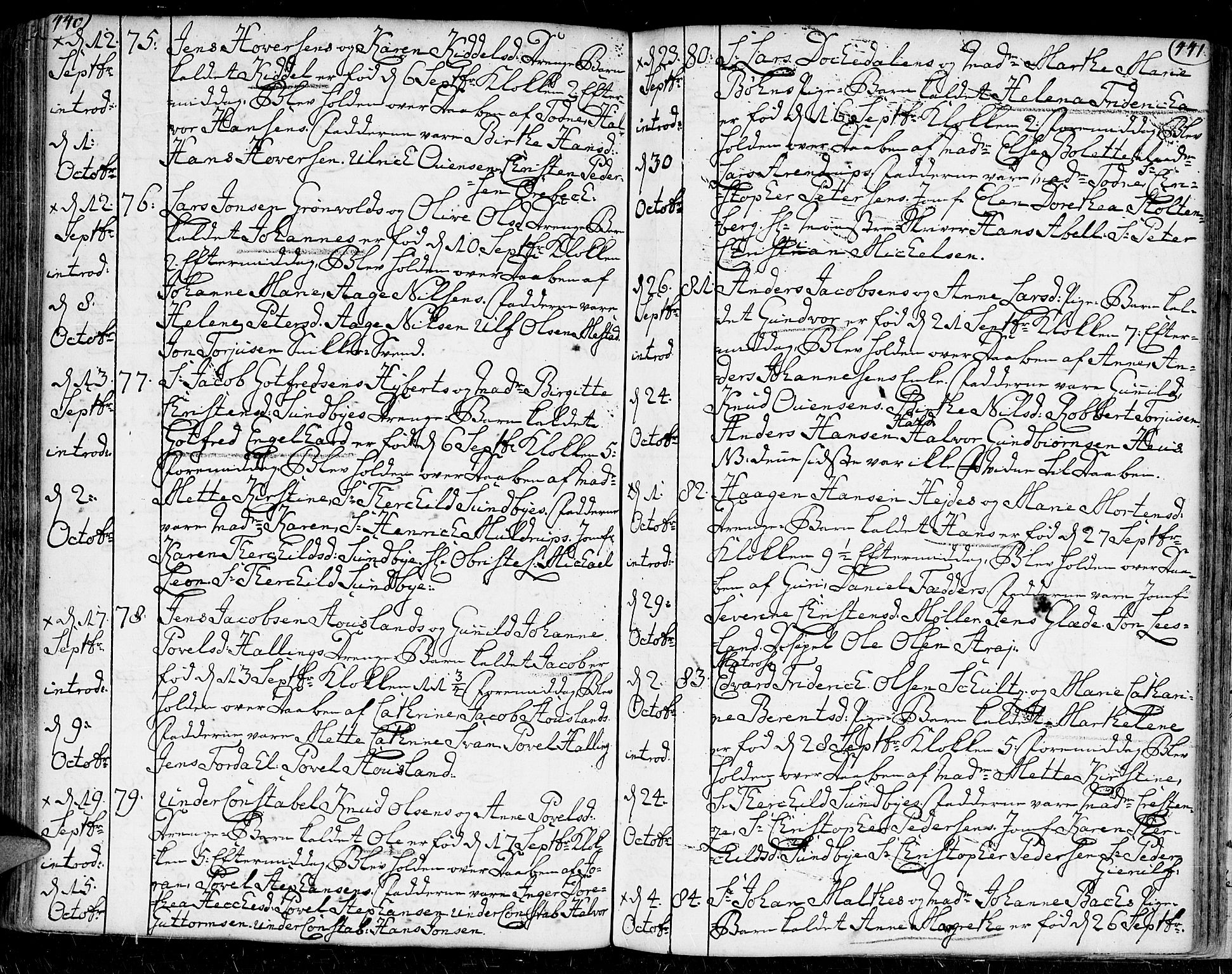 Kristiansand domprosti, AV/SAK-1112-0006/F/Fa/L0002: Parish register (official) no. A 2, 1755-1778, p. 440-441