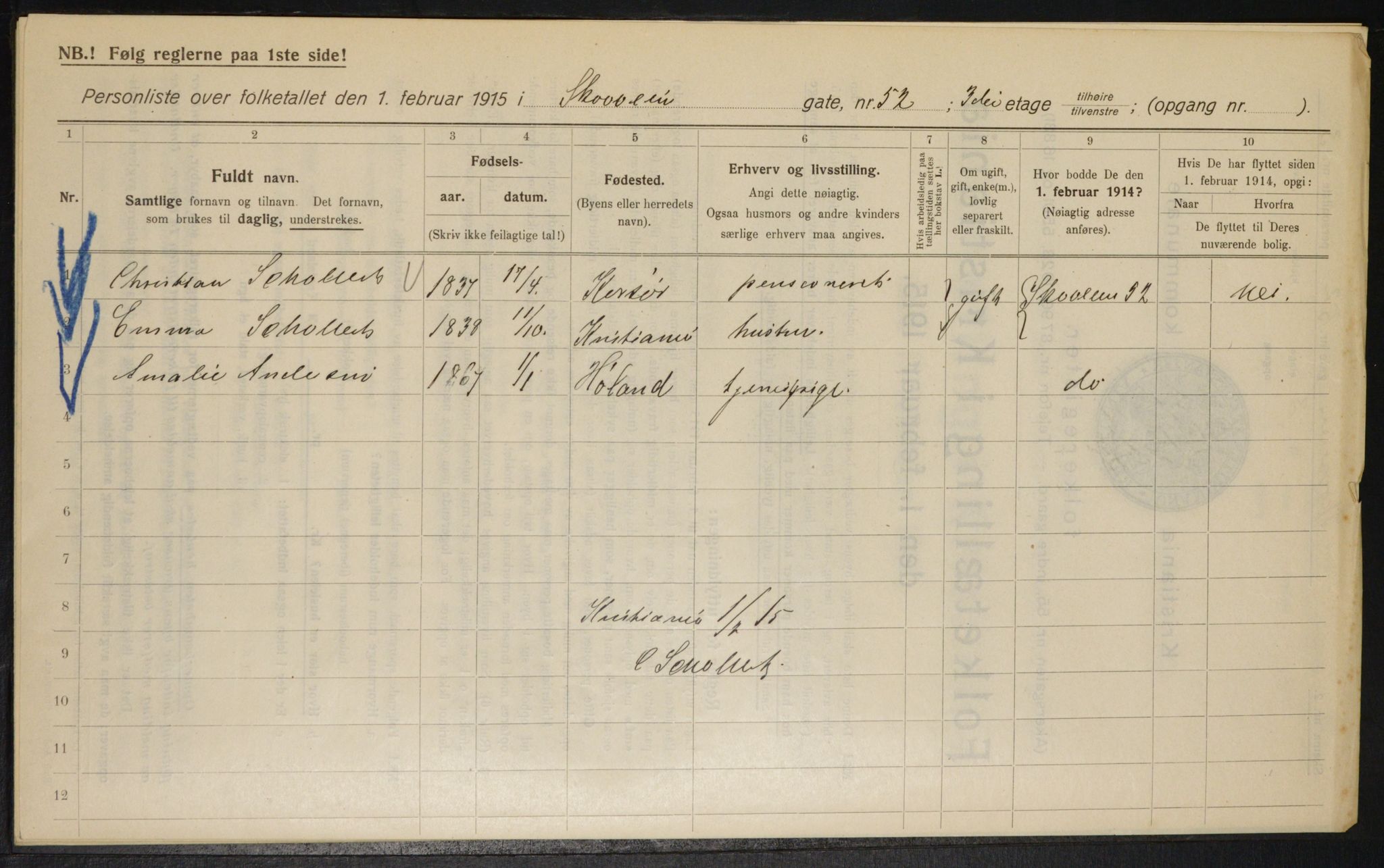 OBA, Municipal Census 1915 for Kristiania, 1915, p. 96797