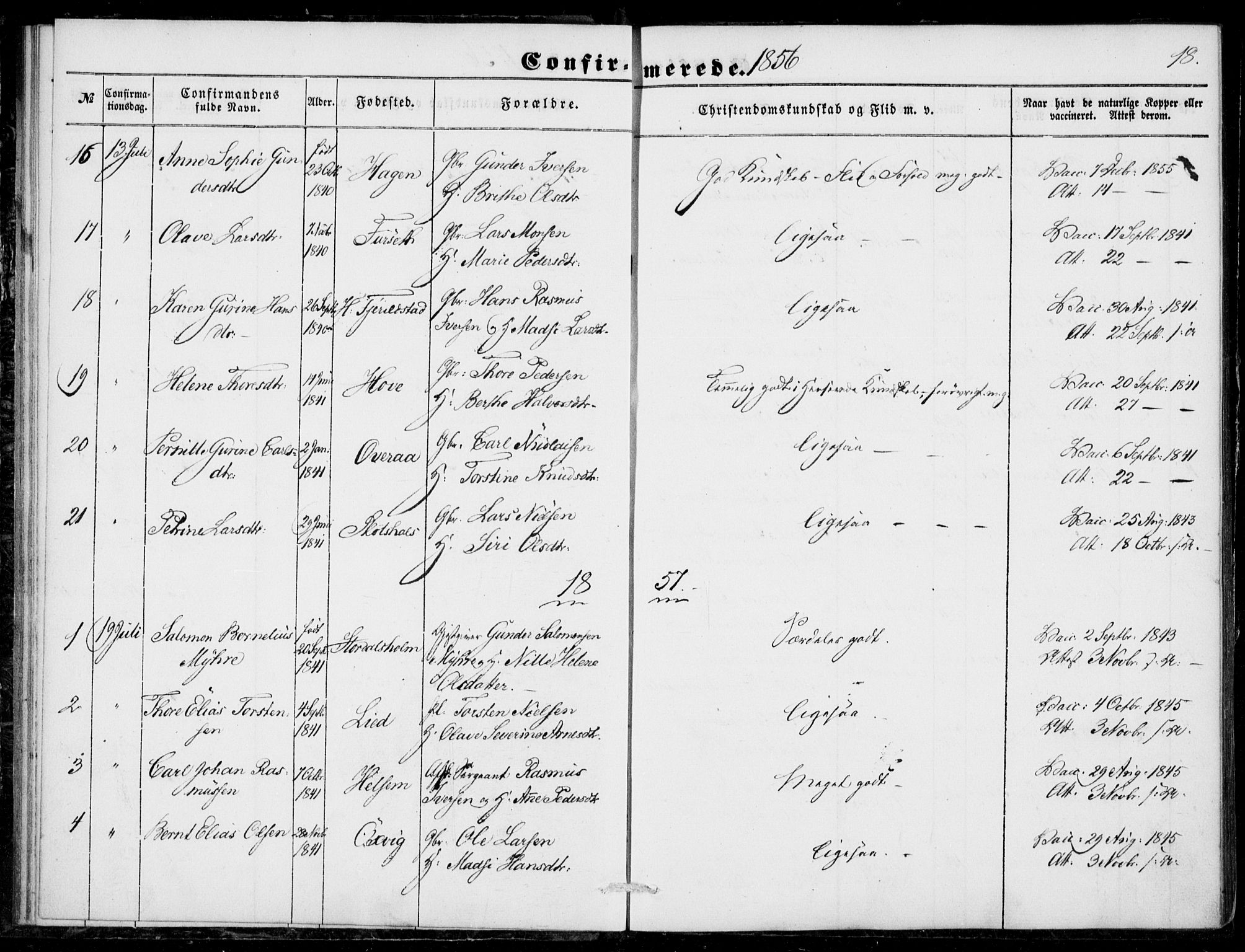 Ministerialprotokoller, klokkerbøker og fødselsregistre - Møre og Romsdal, SAT/A-1454/520/L0281: Parish register (official) no. 520A10, 1851-1881, p. 18