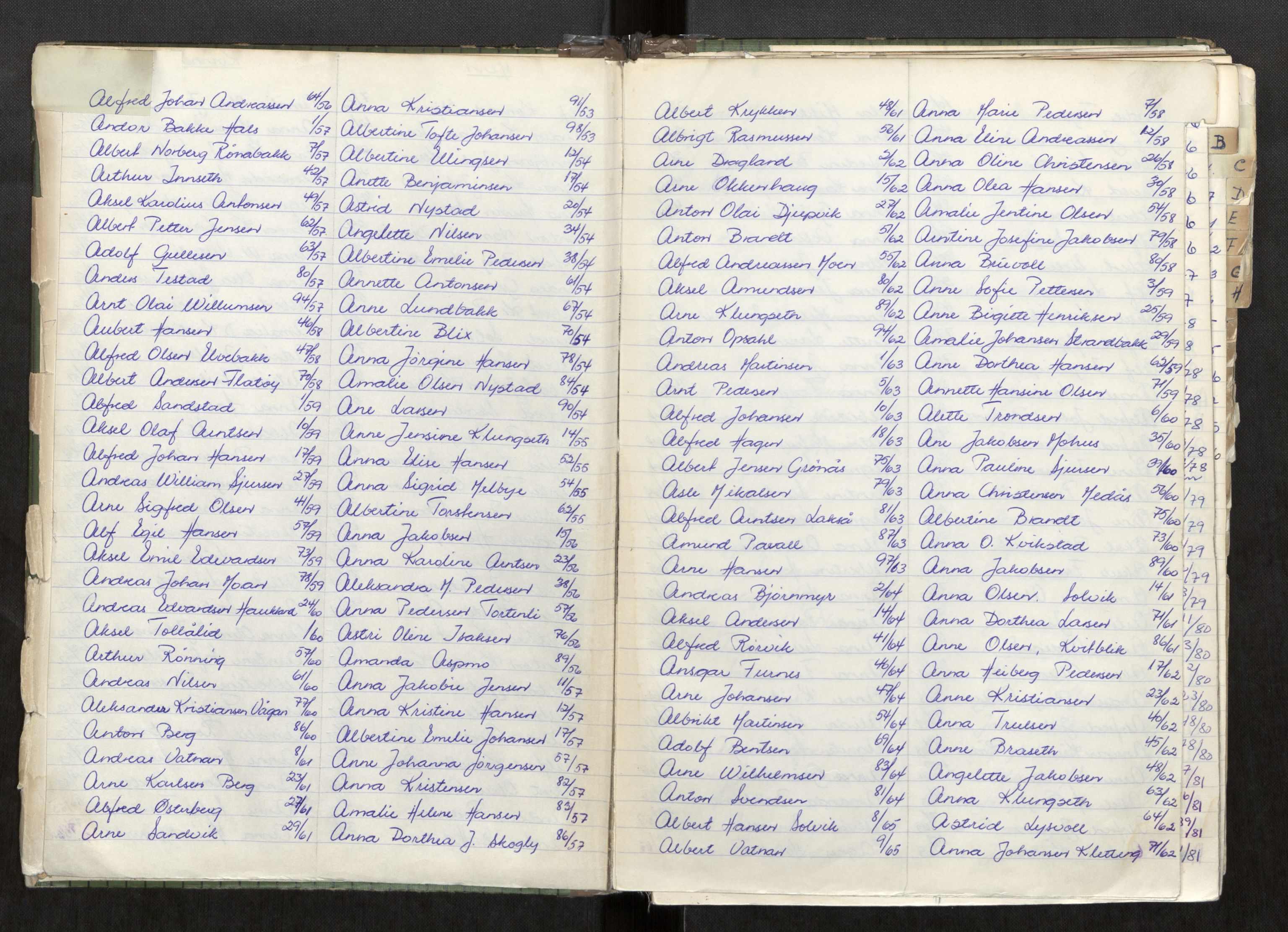 Fauske lensmannskontor, AV/SAT-A-1288/1/Gaa/L0002: Dødsfallsregister, 1950-1986