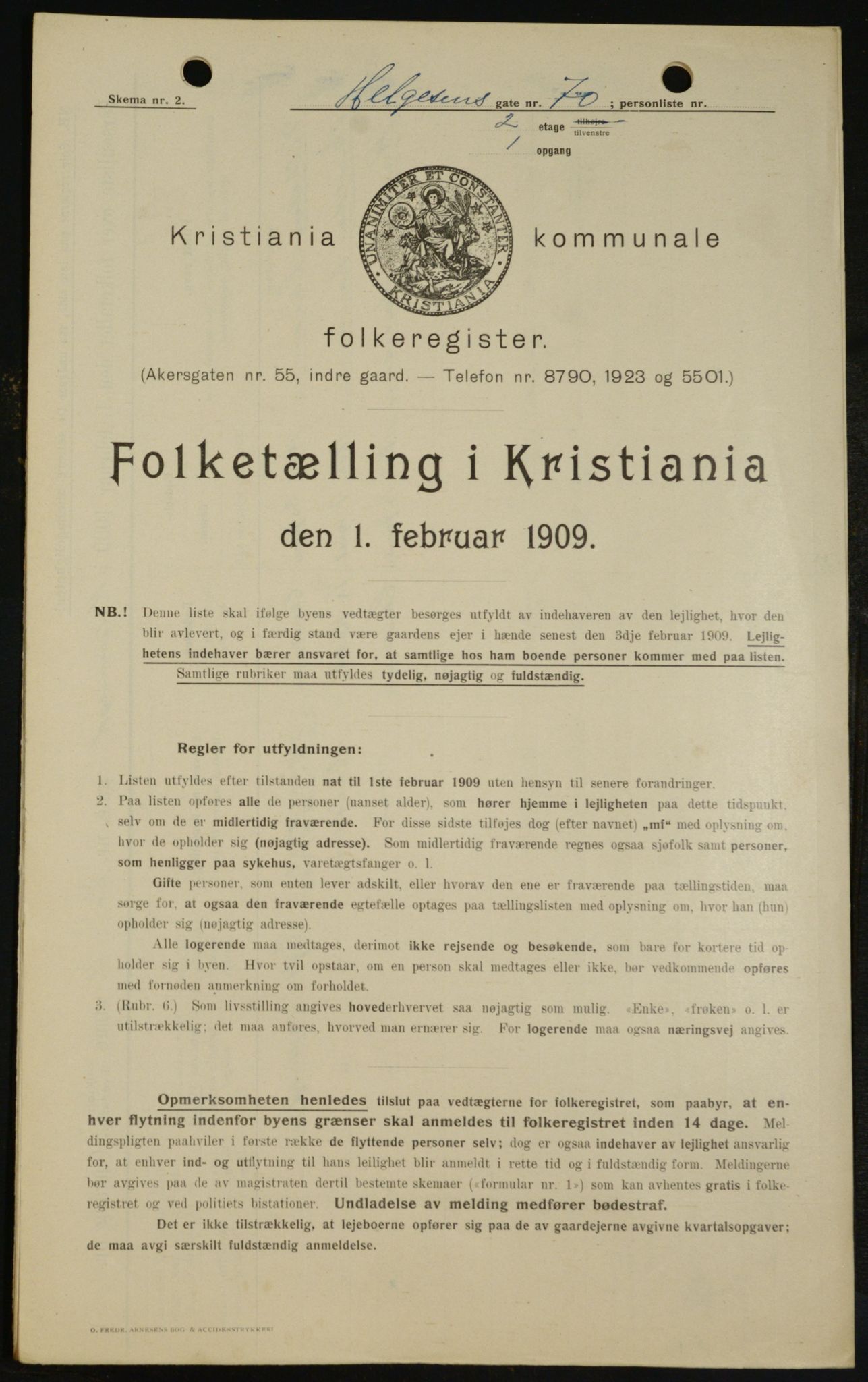 OBA, Municipal Census 1909 for Kristiania, 1909, p. 34906