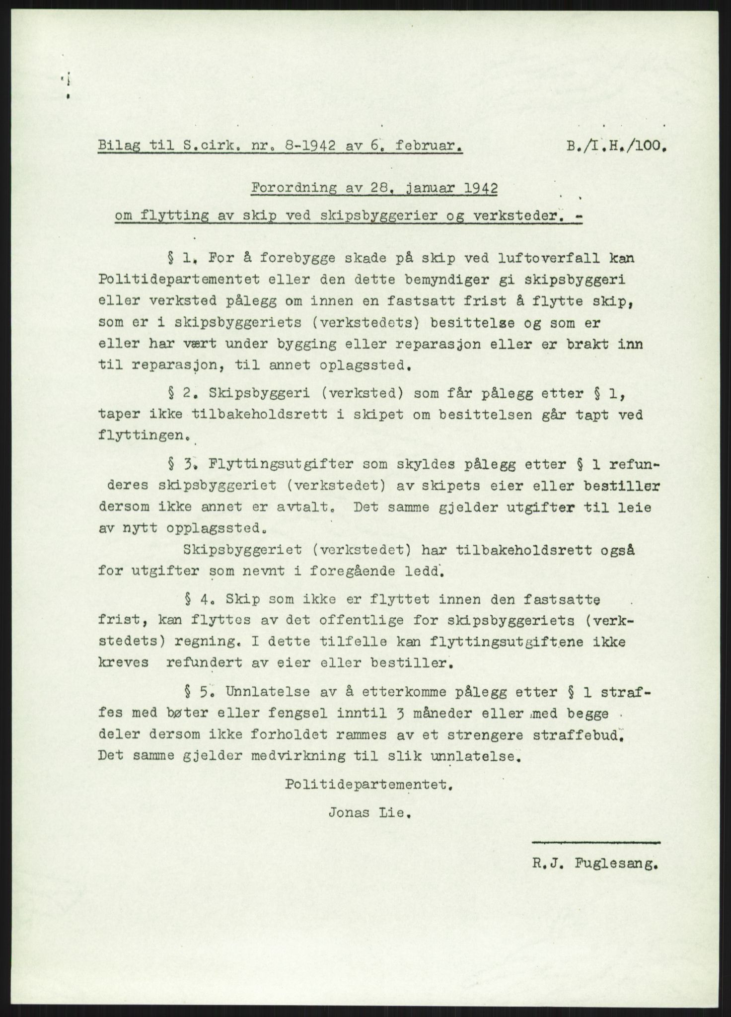 Teknologibedriftenes Landsforening TBL, AV/RA-PA-1700/E/L0010/0002: Boks med 6 mappe / Finansieringsprobl.: Flytting av skip SBL, 1941-1943, p. 7