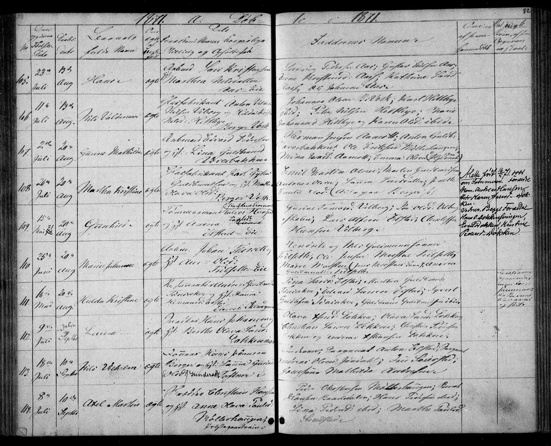 Eidsvoll prestekontor Kirkebøker, SAO/A-10888/G/Ga/L0002: Parish register (copy) no. I 2, 1866-1871, p. 82
