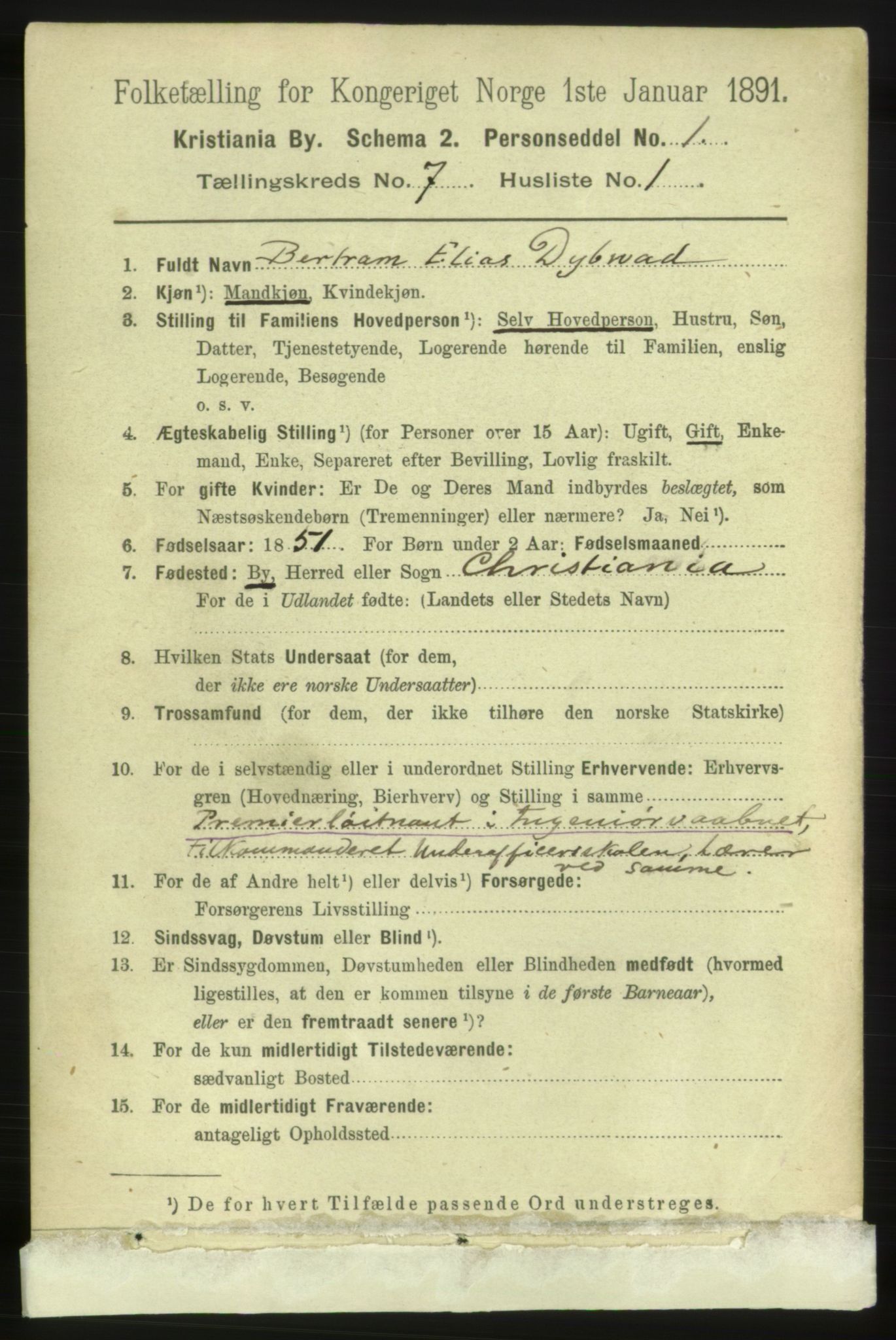 RA, 1891 census for 0301 Kristiania, 1891, p. 2766