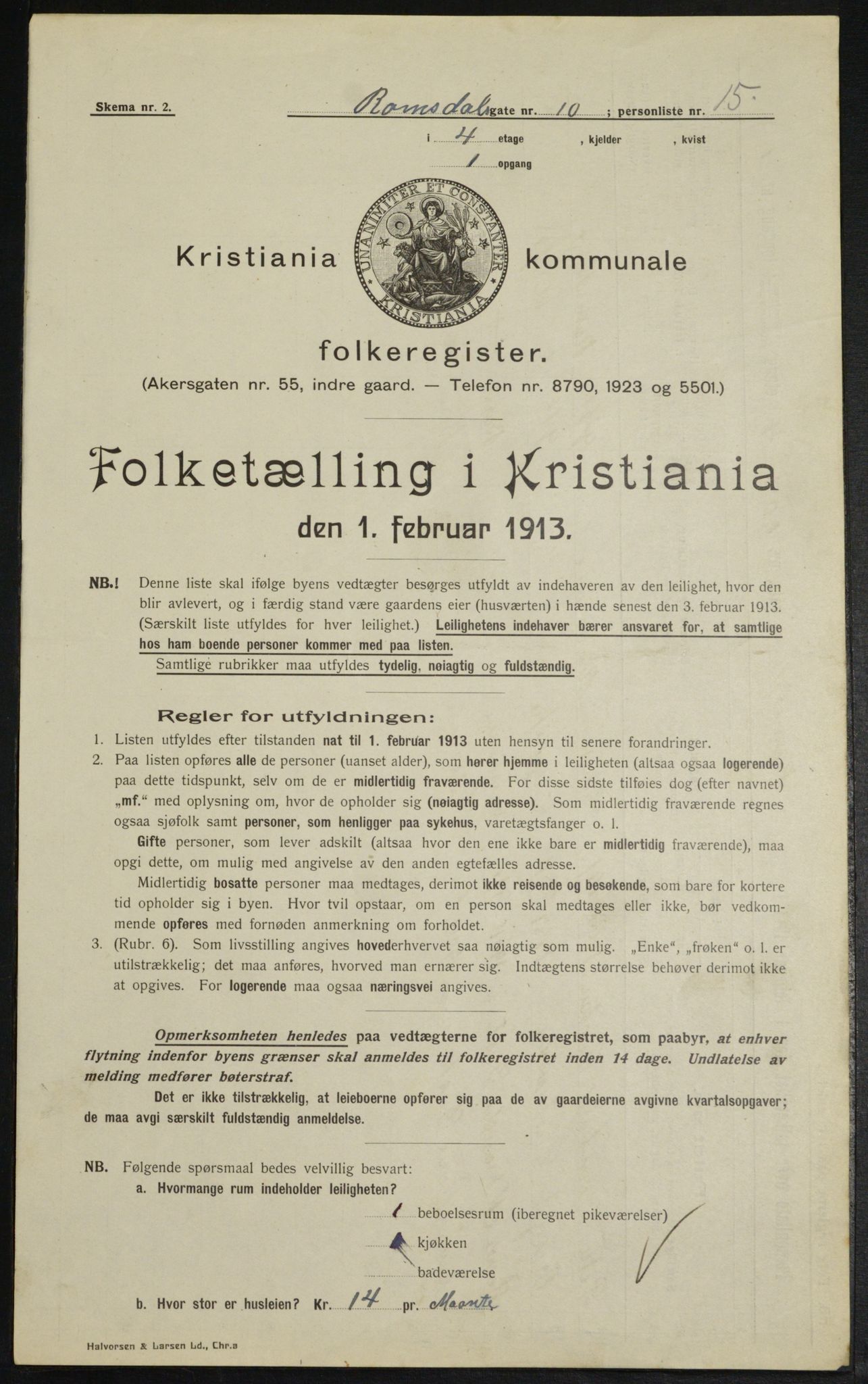 OBA, Municipal Census 1913 for Kristiania, 1913, p. 83396