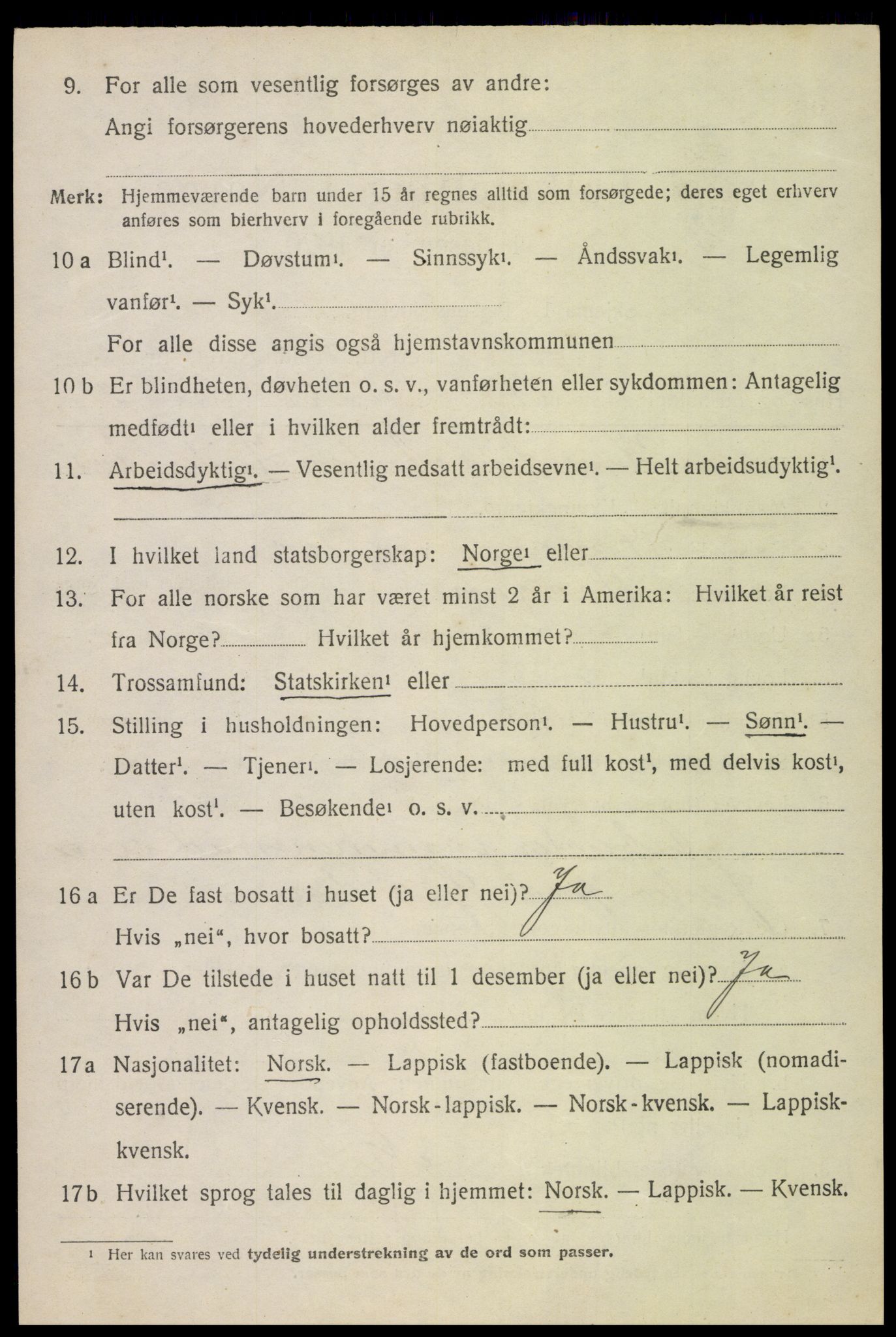 SAT, 1920 census for Vågan, 1920, p. 9020