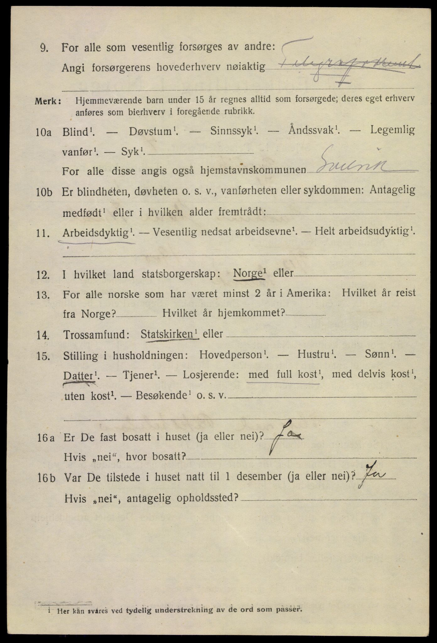SAKO, 1920 census for Svelvik, 1920, p. 3136