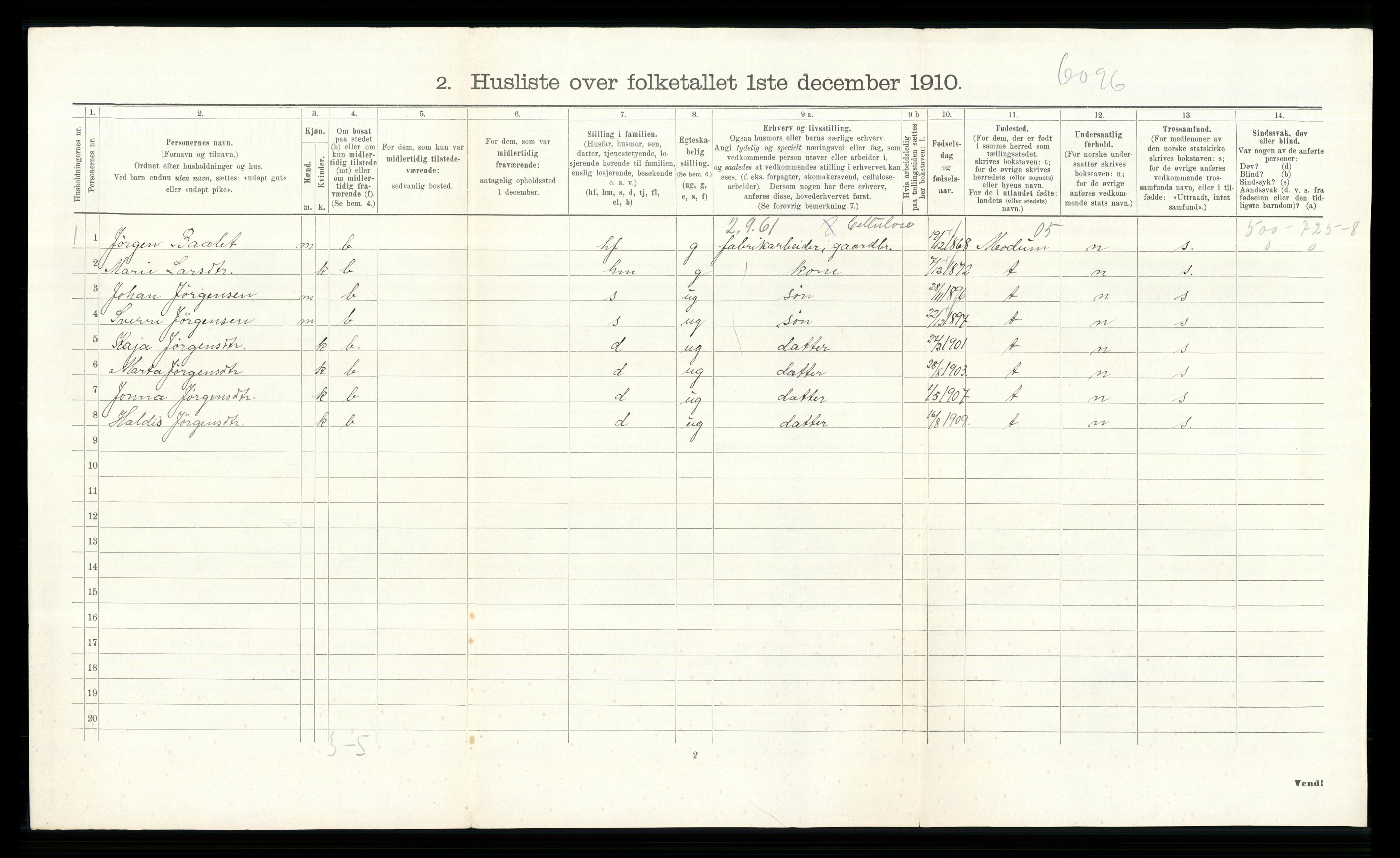 RA, 1910 census for Øvre Eiker, 1910, p. 2680