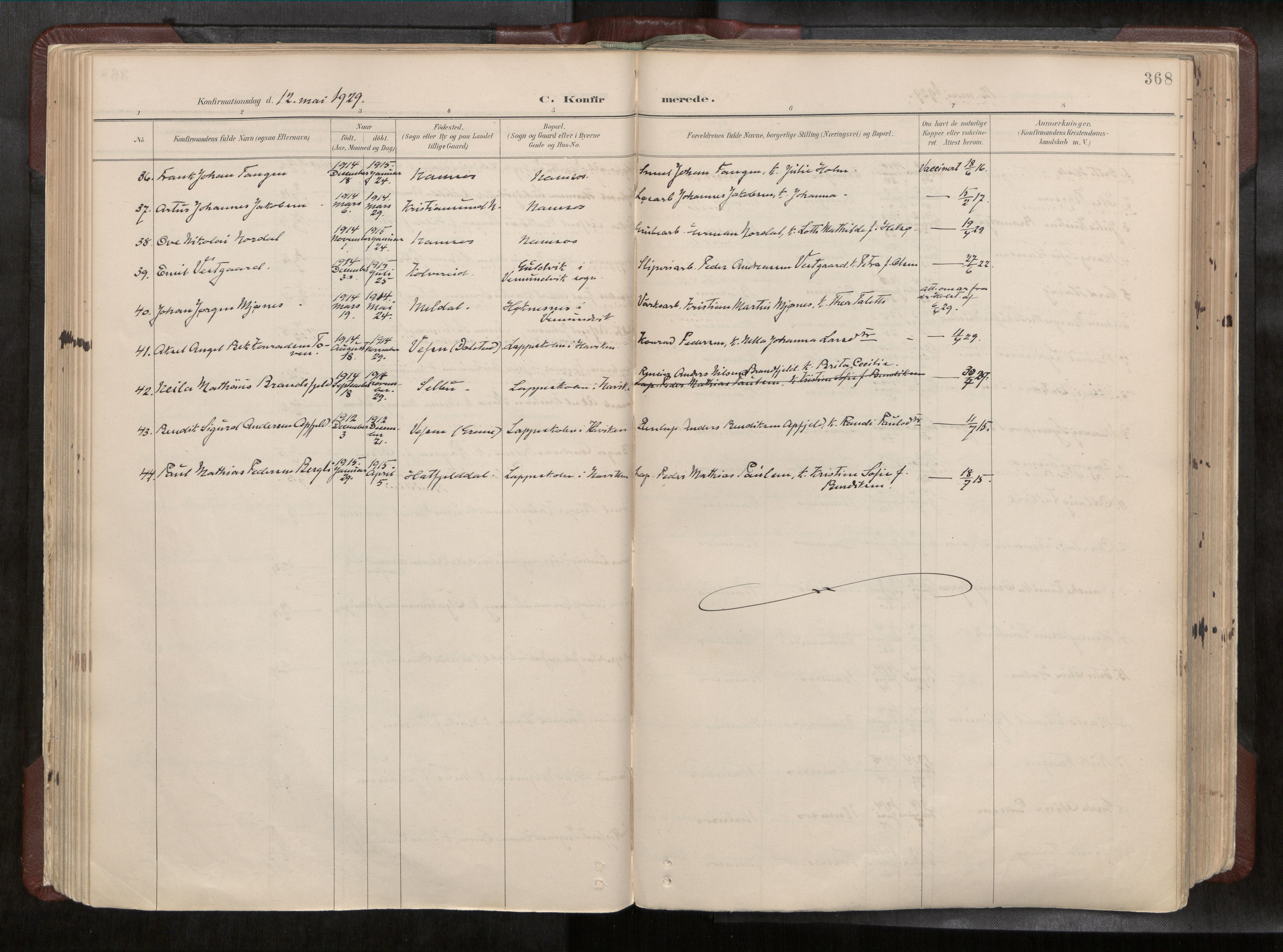 Ministerialprotokoller, klokkerbøker og fødselsregistre - Nord-Trøndelag, AV/SAT-A-1458/768/L0579a: Parish register (official) no. 768A14, 1887-1931, p. 368