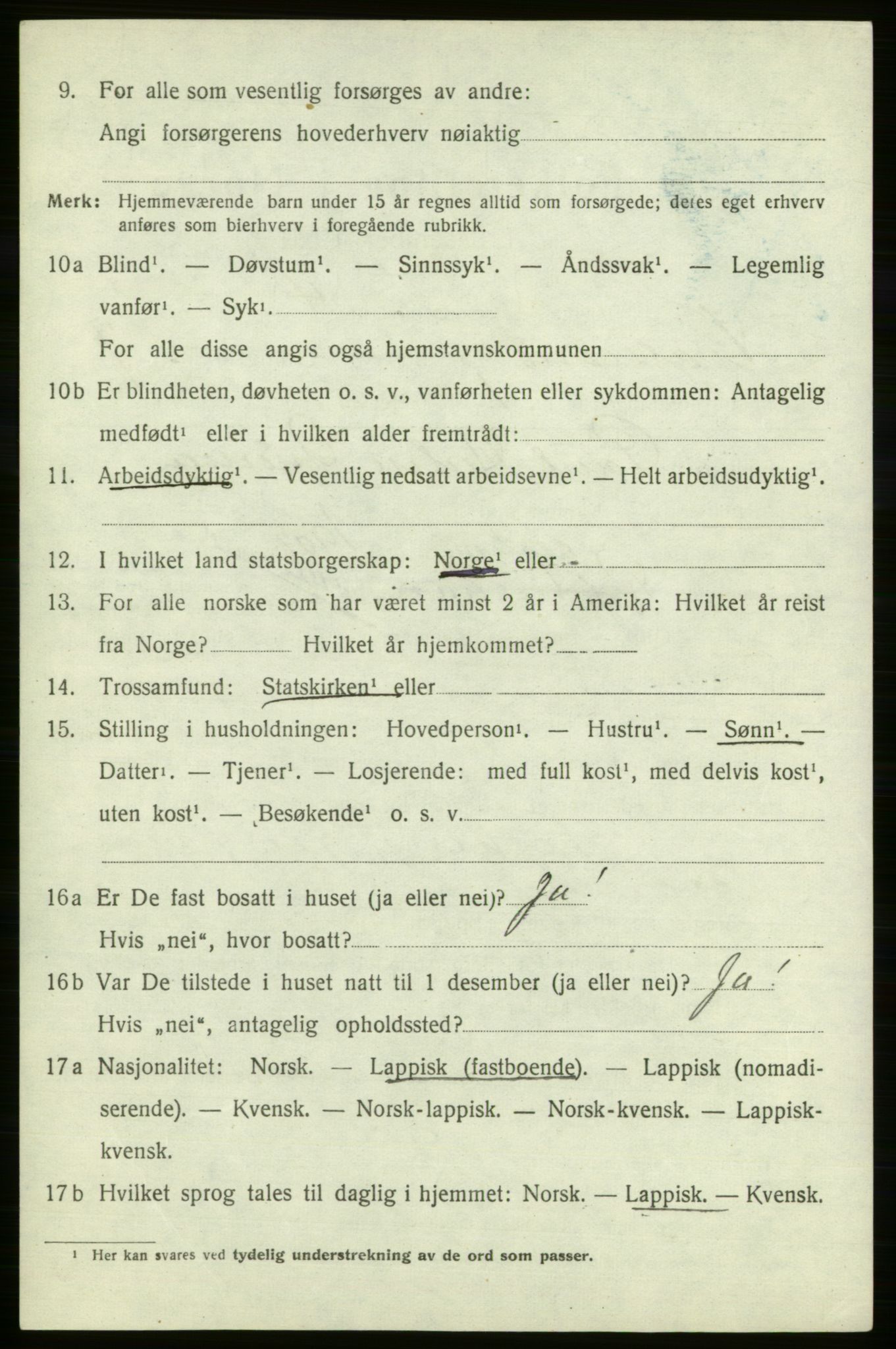 SATØ, 1920 census for , 1920, p. 2125