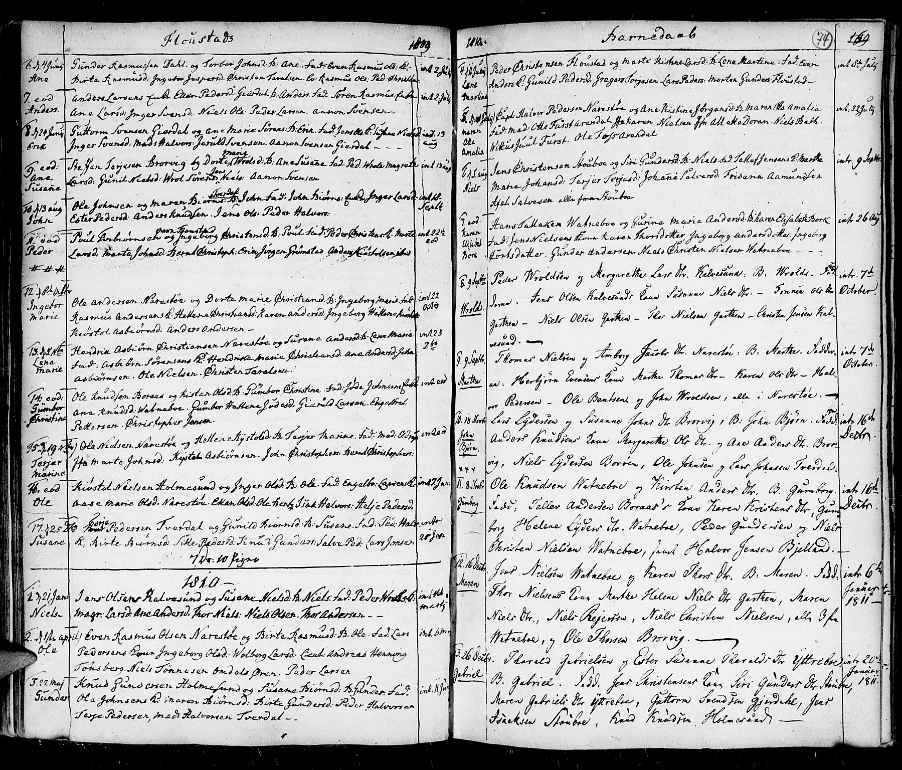 Holt sokneprestkontor, SAK/1111-0021/F/Fa/L0001: Parish register (official) no. A 1 /4, 1721-1812, p. 74