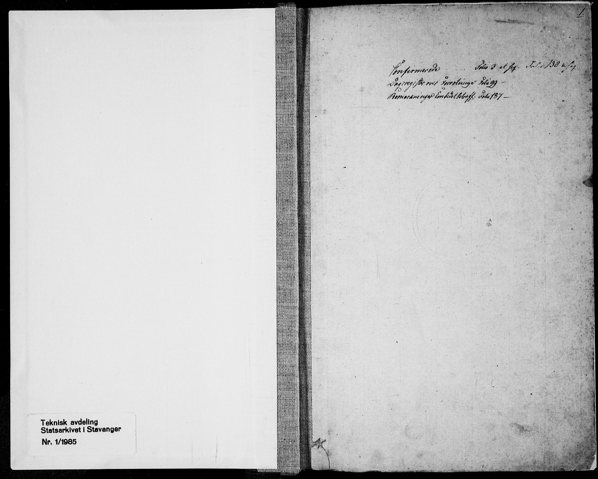 Domkirken sokneprestkontor, SAST/A-101812/001/30/30BA/L0013: Parish register (official) no. A 12, 1823-1861, p. 1