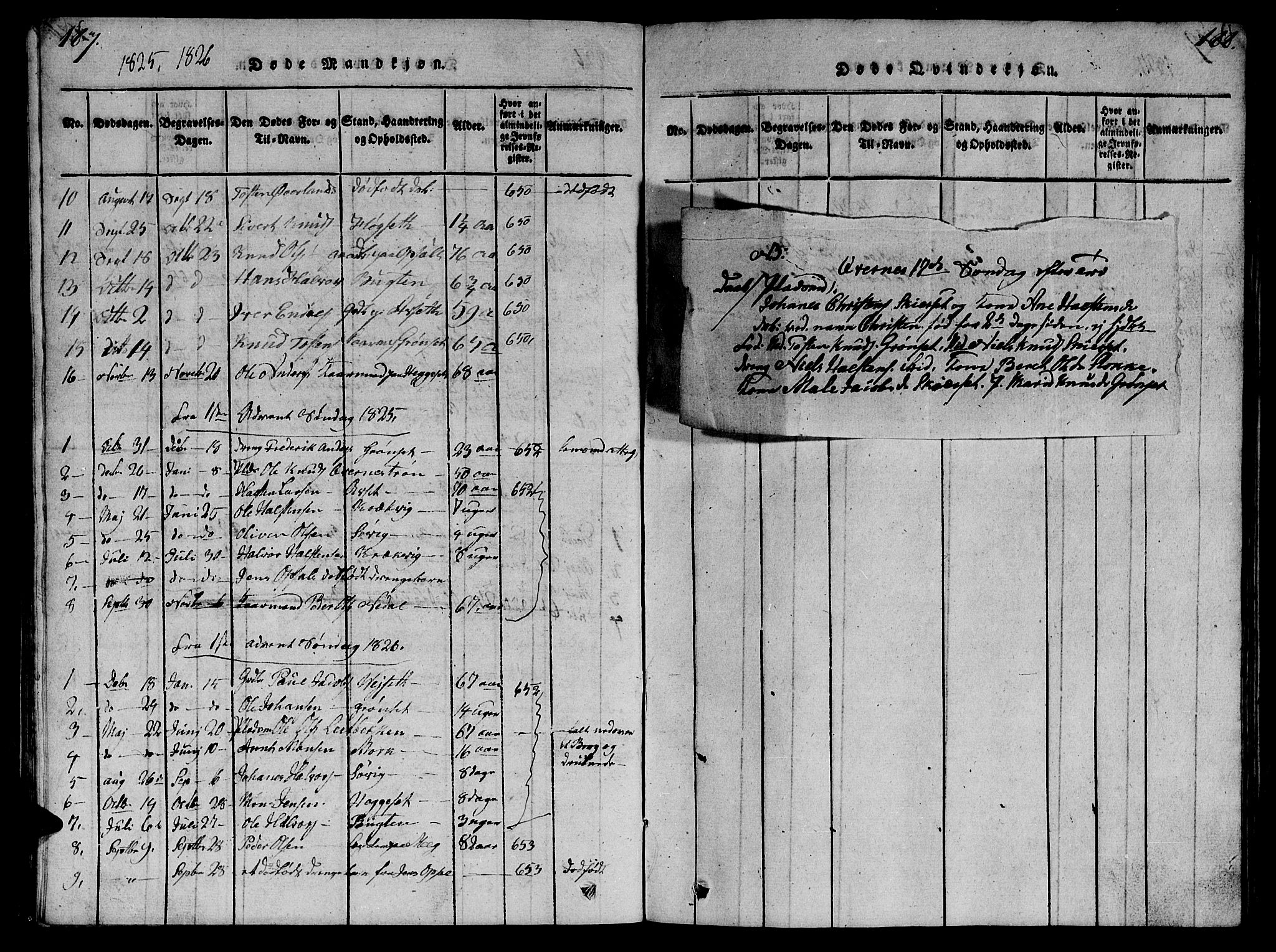 Ministerialprotokoller, klokkerbøker og fødselsregistre - Møre og Romsdal, AV/SAT-A-1454/568/L0811: Parish register (copy) no. 568C01, 1819-1828, p. 187-188