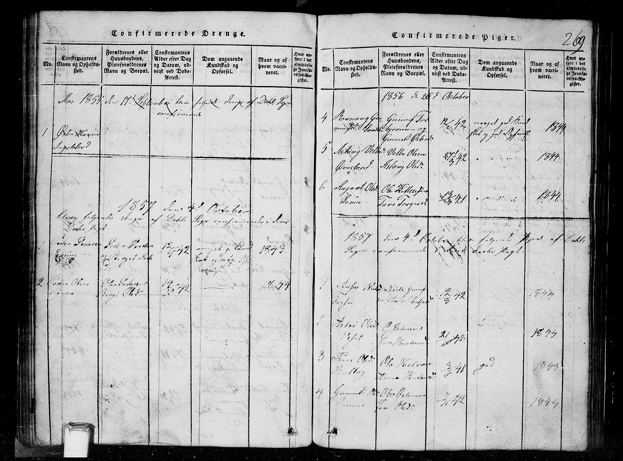 Tinn kirkebøker, SAKO/A-308/G/Gc/L0001: Parish register (copy) no. III 1, 1815-1879, p. 269