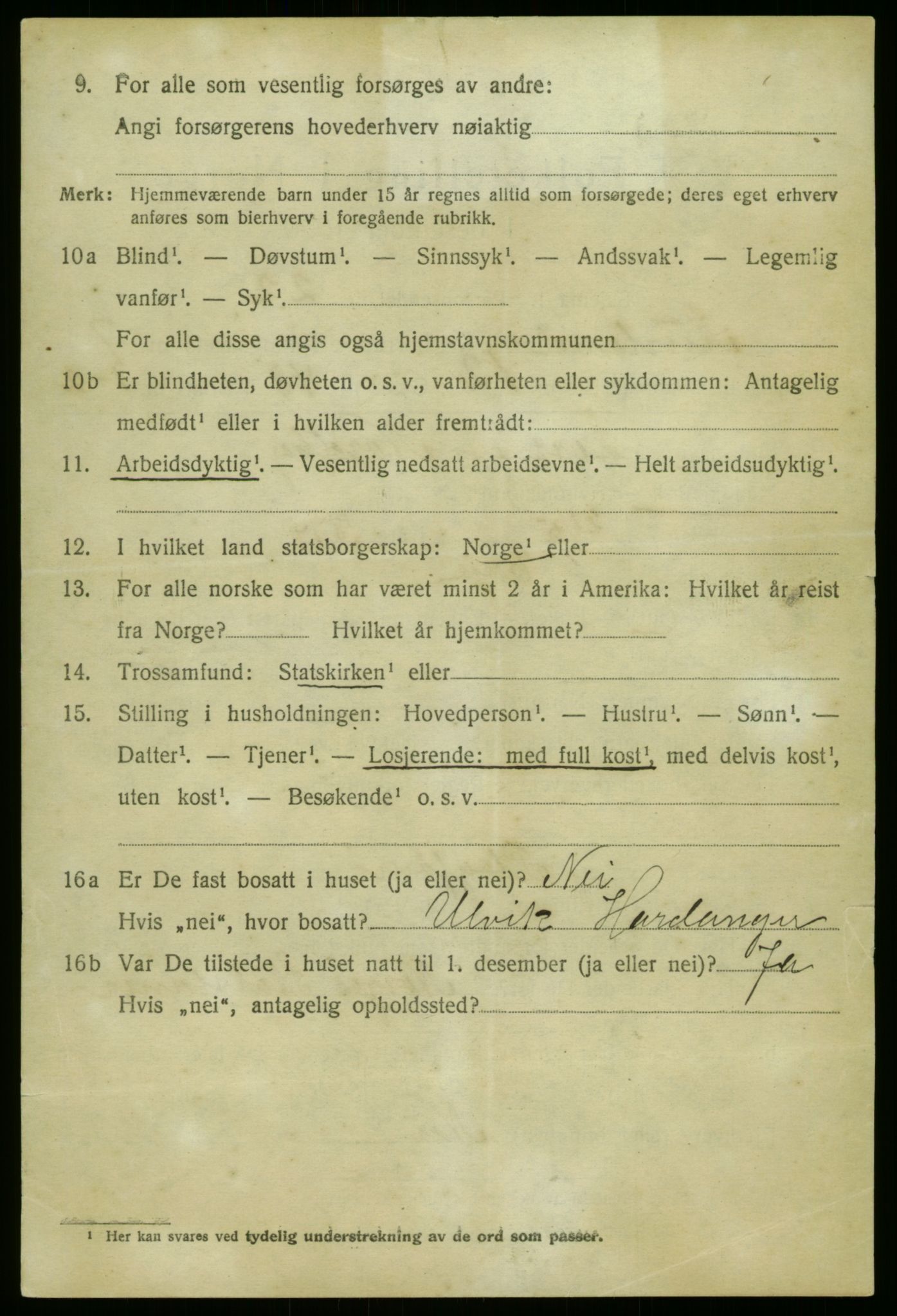 SAB, 1920 census for Aurland, 1920, p. 4287