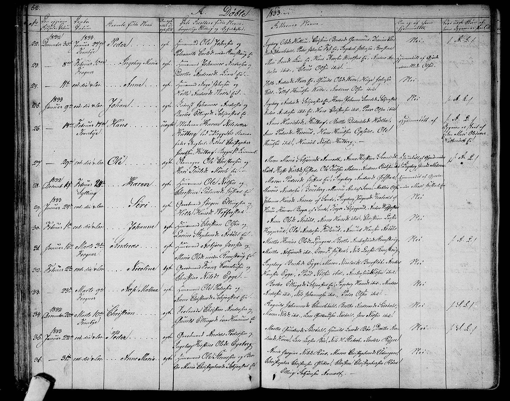 Lier kirkebøker, AV/SAKO-A-230/F/Fa/L0010: Parish register (official) no. I 10, 1827-1843, p. 52