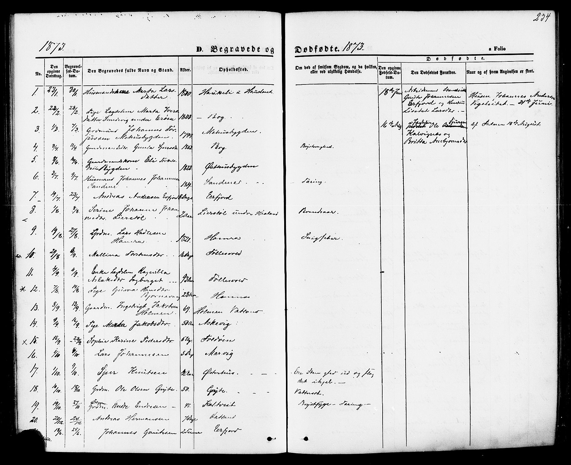 Jelsa sokneprestkontor, AV/SAST-A-101842/01/IV: Parish register (official) no. A 8, 1867-1883, p. 234