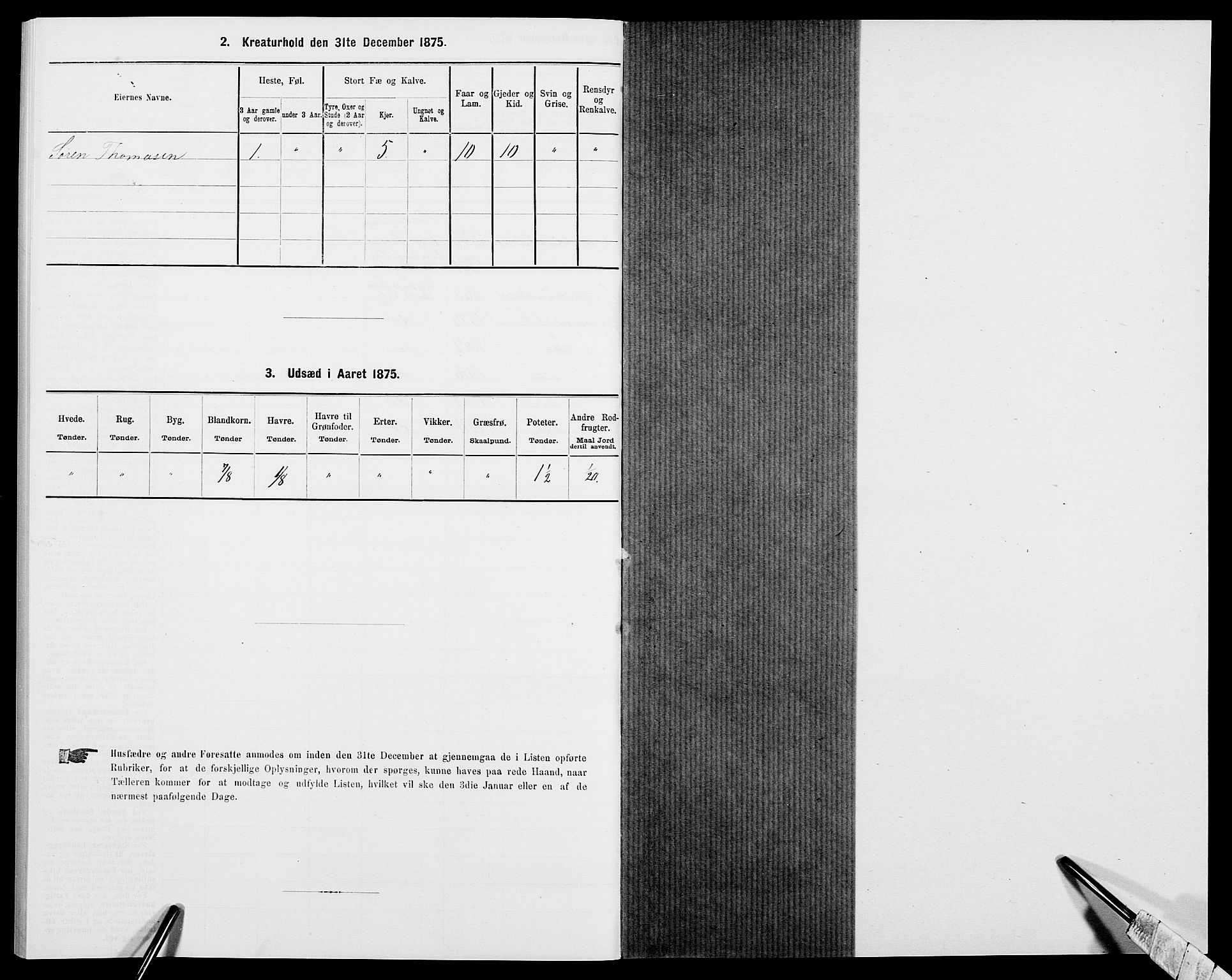 SAK, 1875 census for 0934P Evje, 1875, p. 396