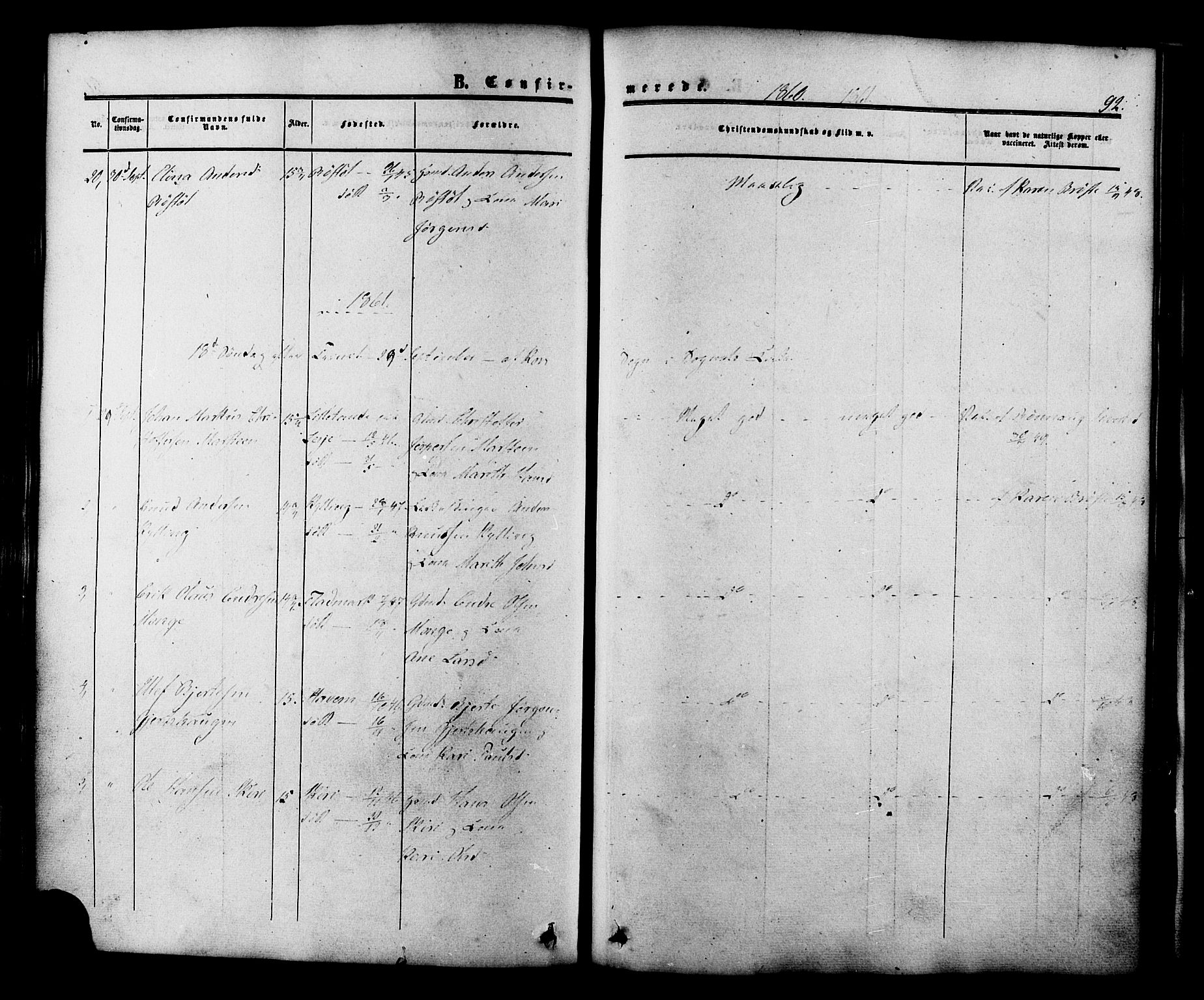 Ministerialprotokoller, klokkerbøker og fødselsregistre - Møre og Romsdal, SAT/A-1454/546/L0594: Parish register (official) no. 546A02, 1854-1882, p. 92