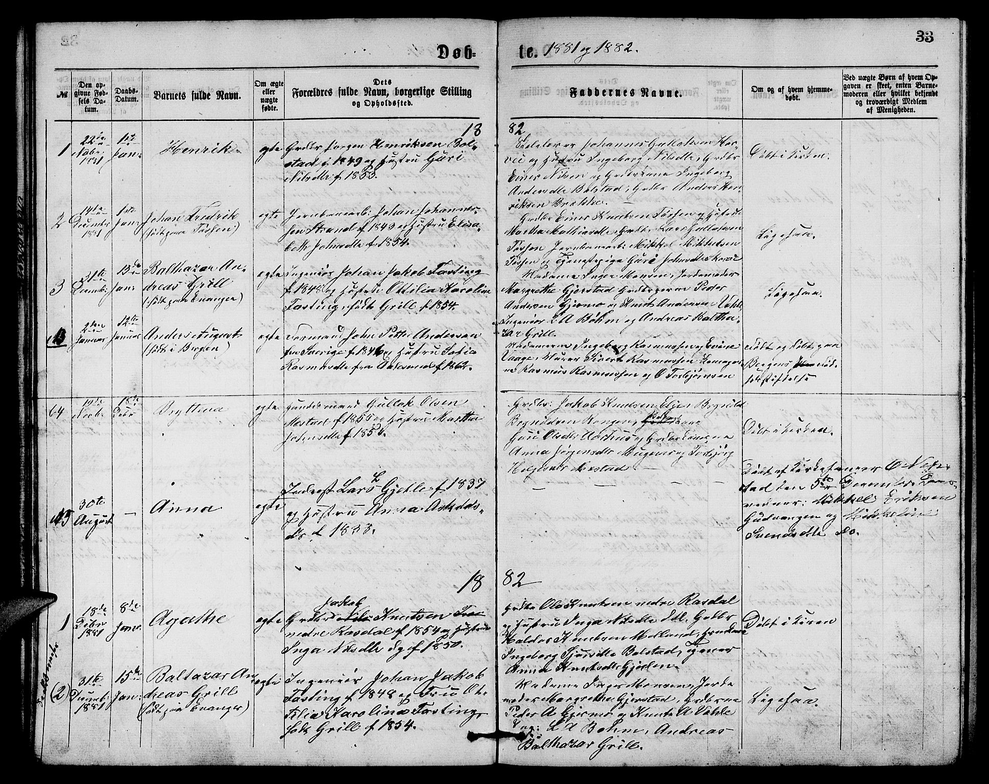 Evanger sokneprestembete, SAB/A-99924: Parish register (copy) no. A 3, 1875-1887, p. 33