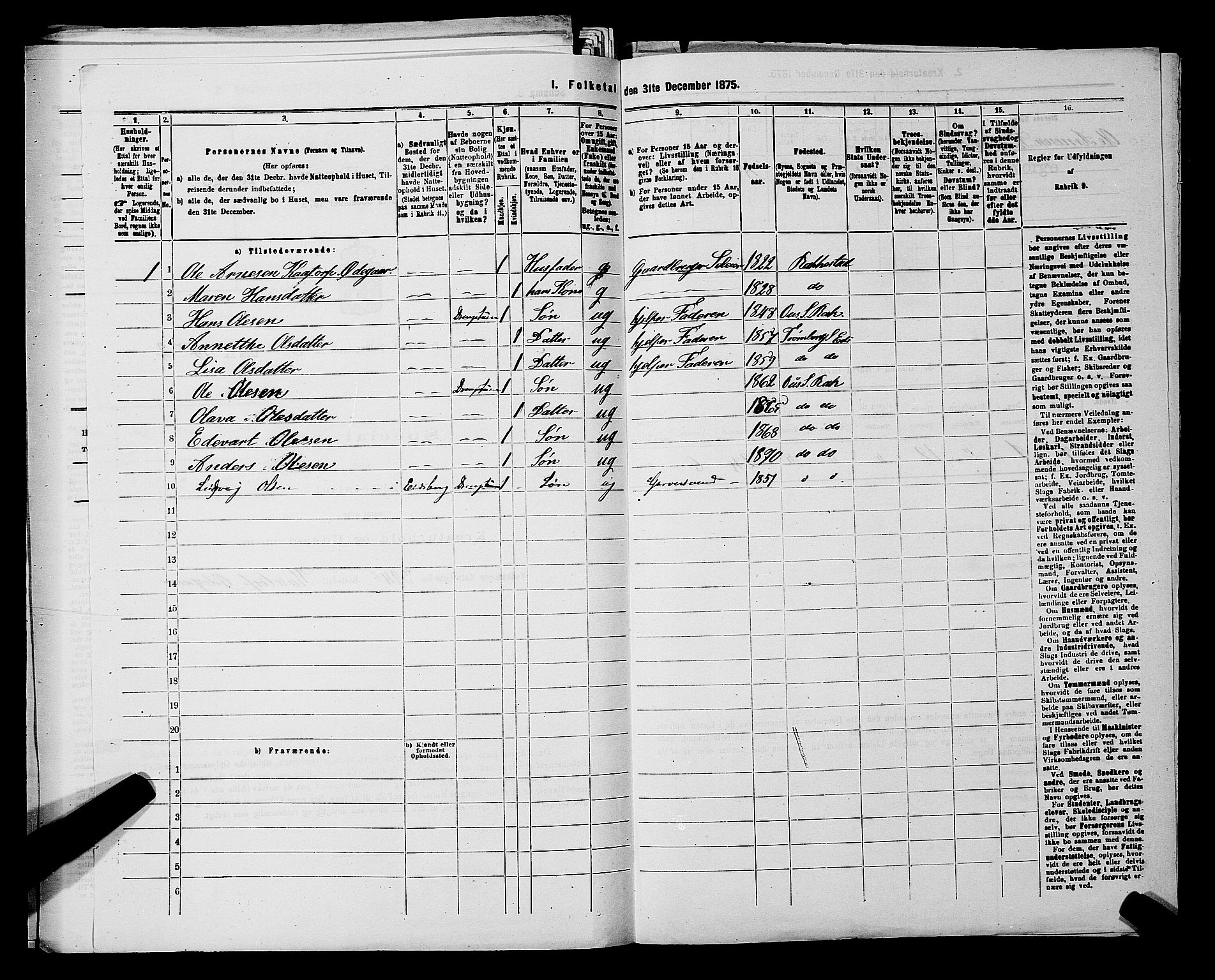 RA, 1875 census for 0128P Rakkestad, 1875, p. 551