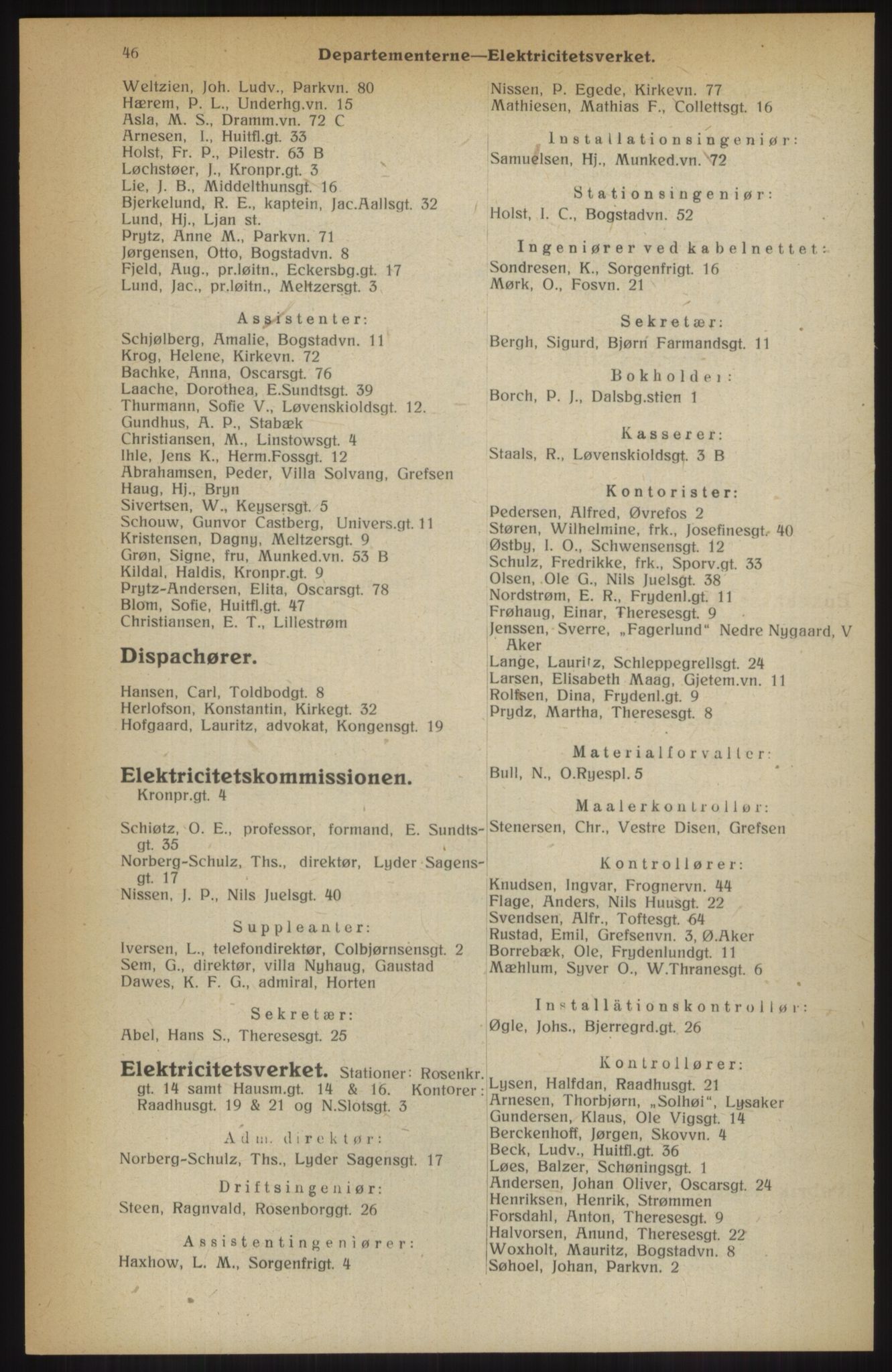 Kristiania/Oslo adressebok, PUBL/-, 1914, p. 46