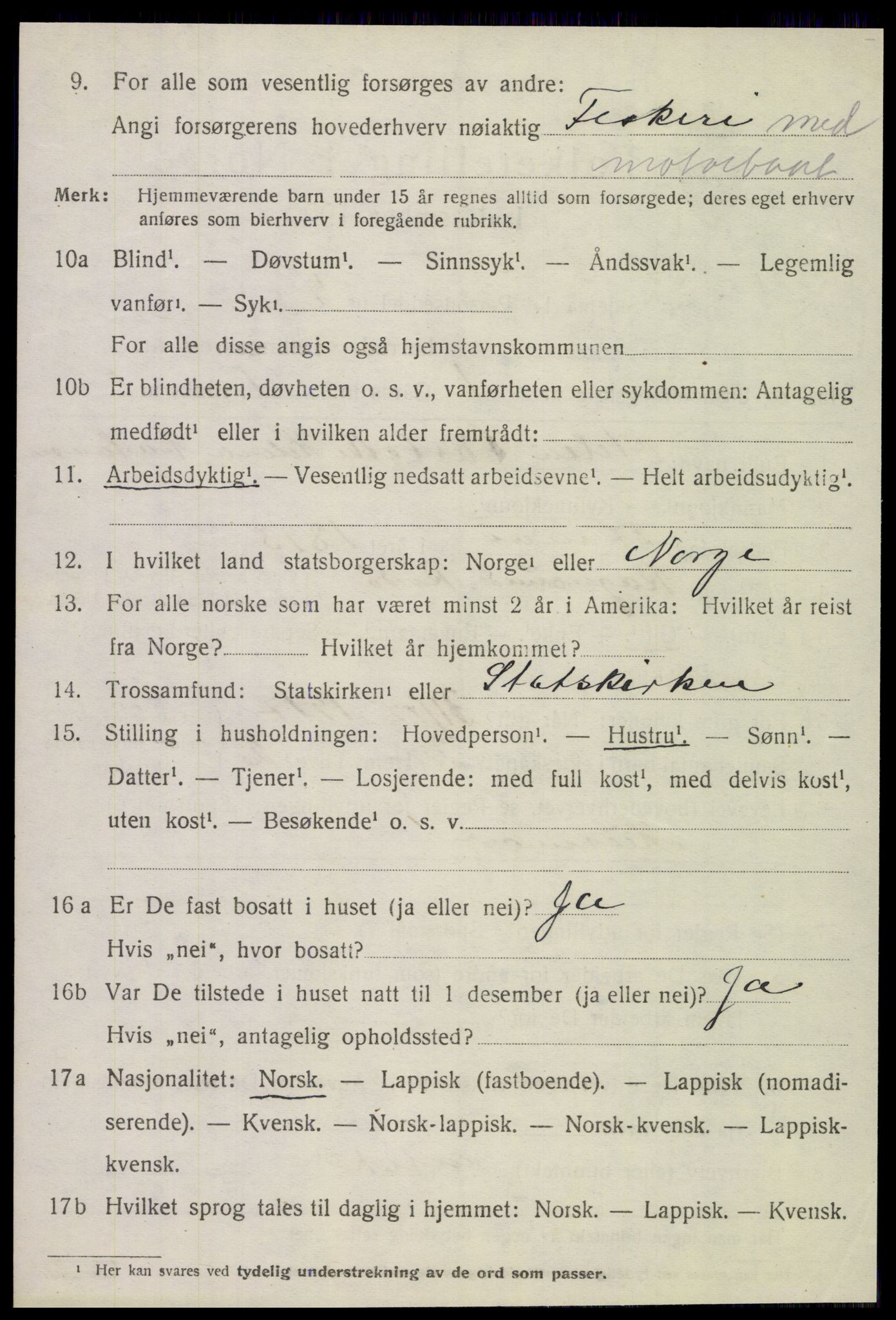 SAT, 1920 census for Træna, 1920, p. 427