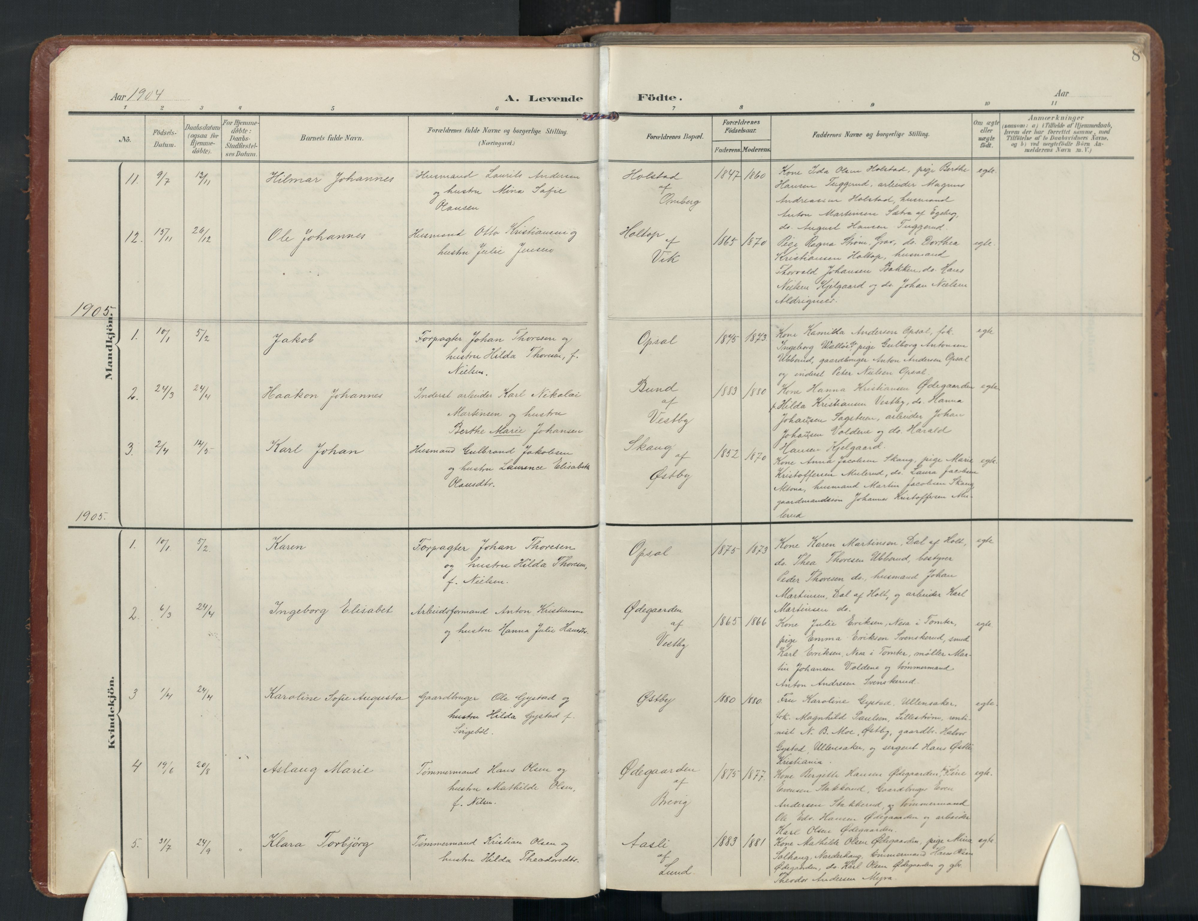 Enebakk prestekontor Kirkebøker, AV/SAO-A-10171c/G/Gb/L0003: Parish register (copy) no. II 3, 1903-1970, p. 8