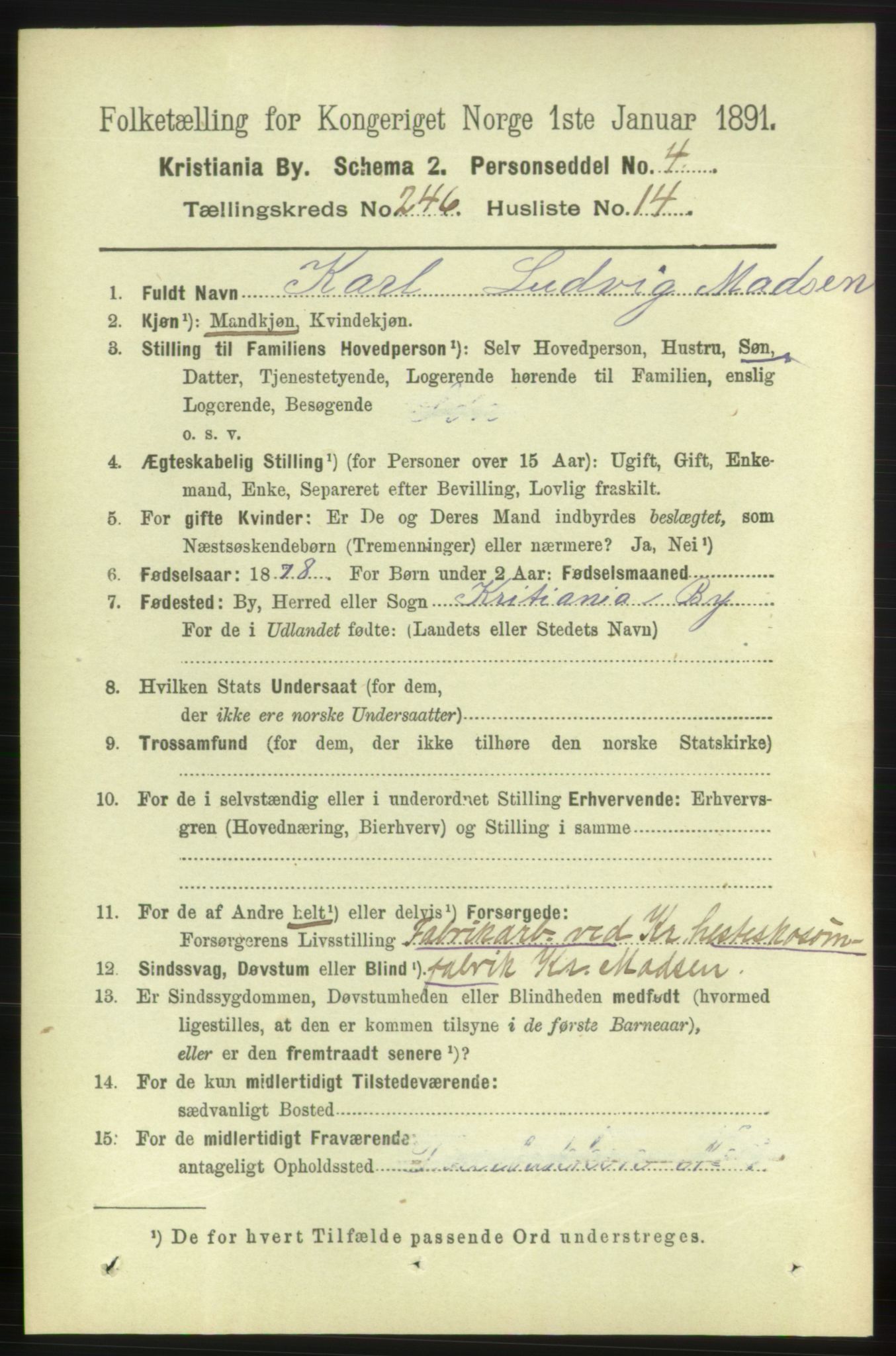 RA, 1891 census for 0301 Kristiania, 1891, p. 150263